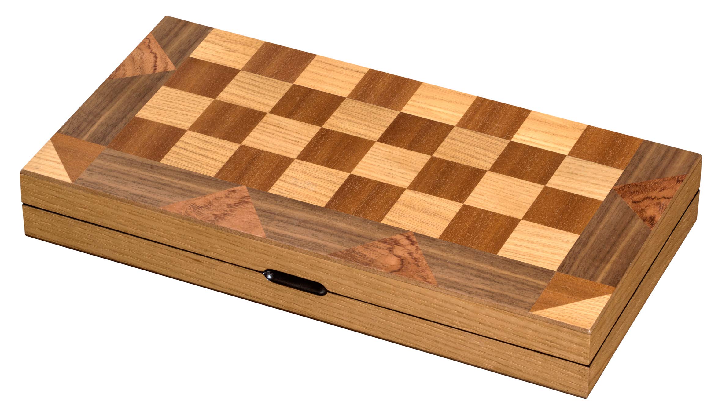 Philos 2522 - zestaw szachowy dla kobiet w stylu backgammon, pole 43 mm, wysokość królewska 77 mm, wzór Staunton, naturalny i brązowy bejcowany, ważony, łącznie z klockami, kubkiem i kostką