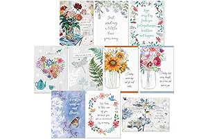 Caring Get Well Wishes Greeting Cards Value Pack of 20 Cards for...