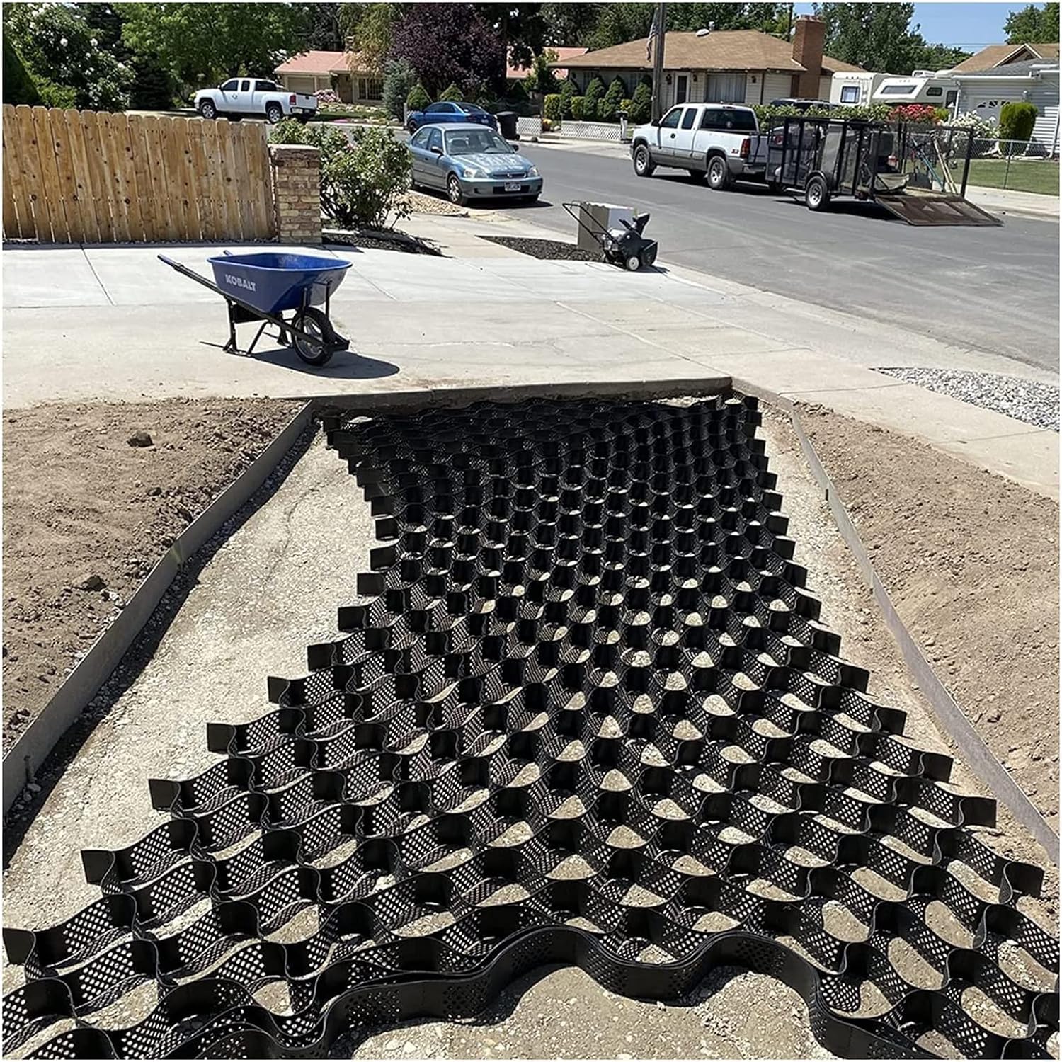 Rejilla de grava resistente | Tamaños de 3 pies a 30 pies | Soporta 1800 libras/pies cuadrados | Base de pavimentador para entradas y caminos | Solución de fácil instalación y estabilización