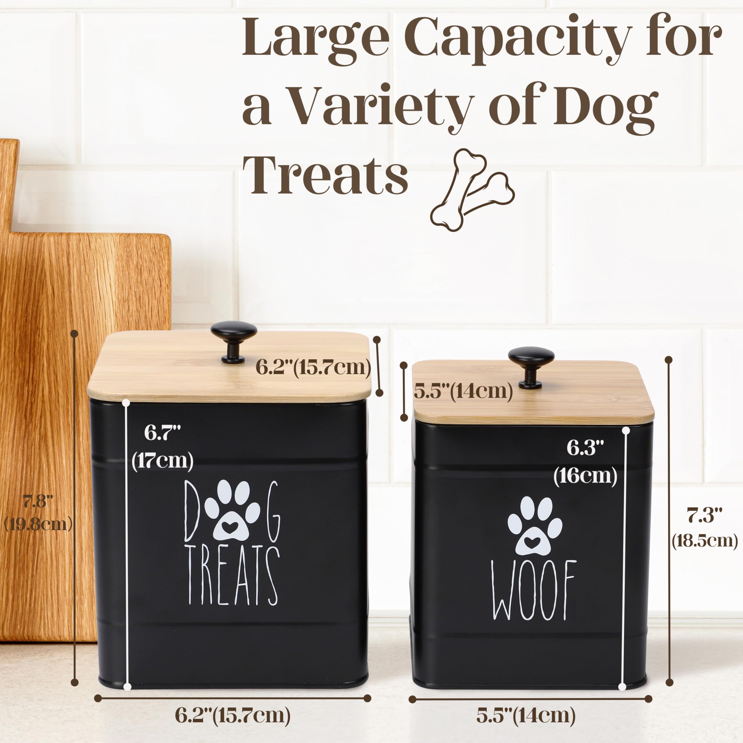 PERFNIQUE Dog Treat Container, Dog Treat Jar Set of 2 with Airtight Lid - Image 3