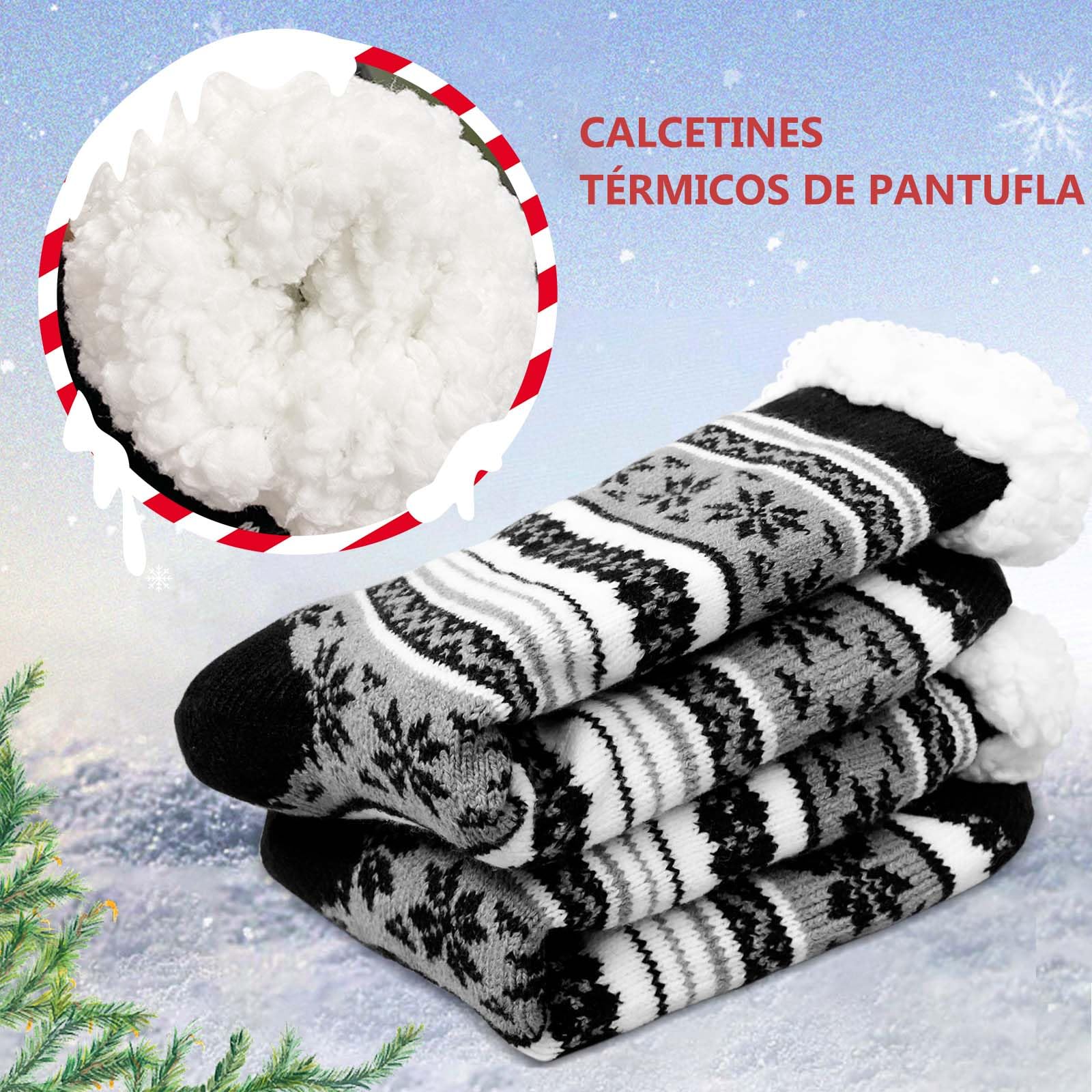 LOFIR Men's Fluffy Slipper Socks Thick Thermal Warm Winter Non-Slip Fuzzy Fleece Lined Soft Grip Cosy Novelty Stocking Christmas Gifts Bed Home 1 Pair Size 6-11