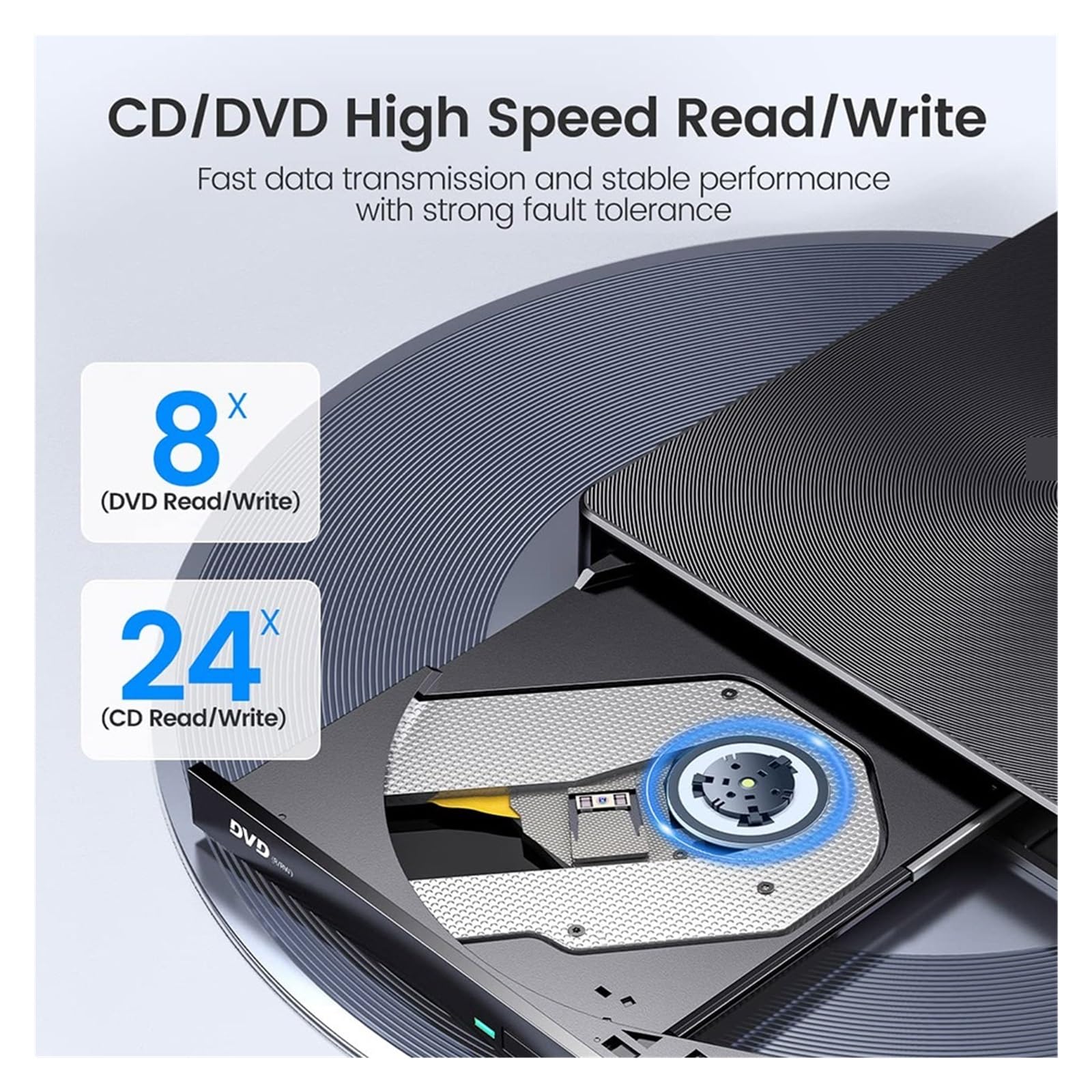 Amazon.co.jp: ポータブル 5 インチ CD R/RW ROM DVD RAM DL ディスク