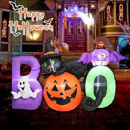 Miniatura 8 de MUMTOP Decoraciones inflables de Halloween  Arco de Halloween inflable de 8 pies de alto, decoraciones de Halloween que cambia de arco de luz LED