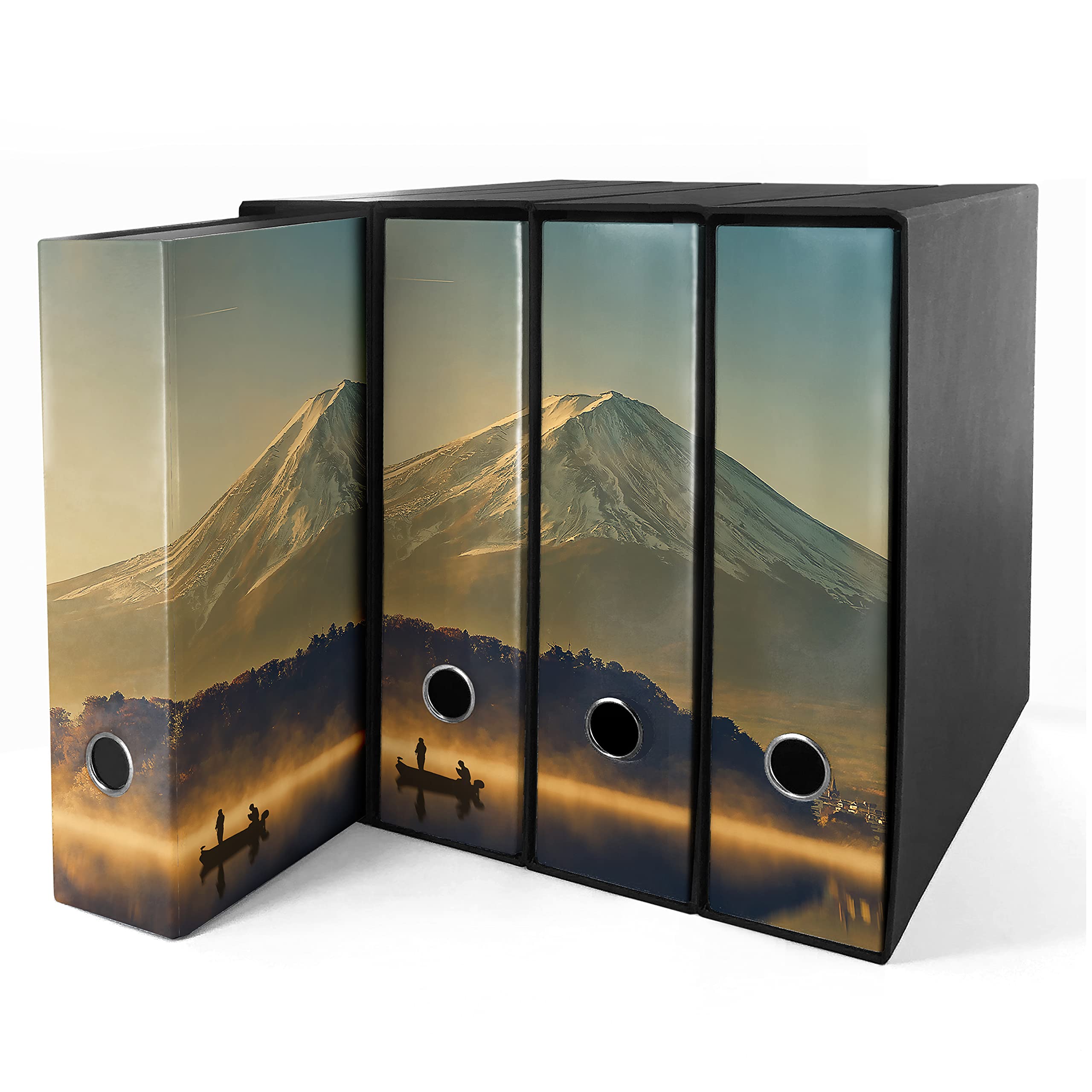 Set da 4 raccoglitori ad anelli - MONTE FUJI (H31 cm con 4 anelli)