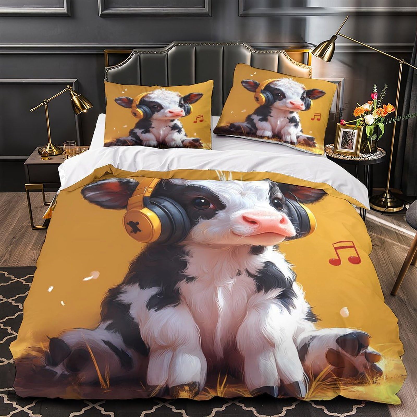 Housse de couette veau 140x200 pour une chambre d'enfant cosy