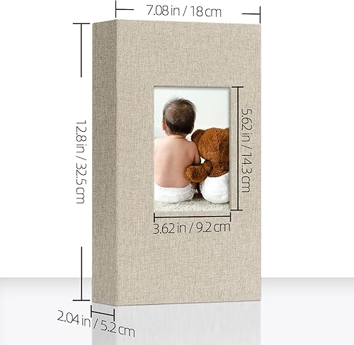 Miniatura 9 de Vienrose Álbum de fotos pequeño de 4 x 6 pulgadas, paquete de 2 mini libros de fotos con cubierta de lino, 26 páginas con capacidad para 52