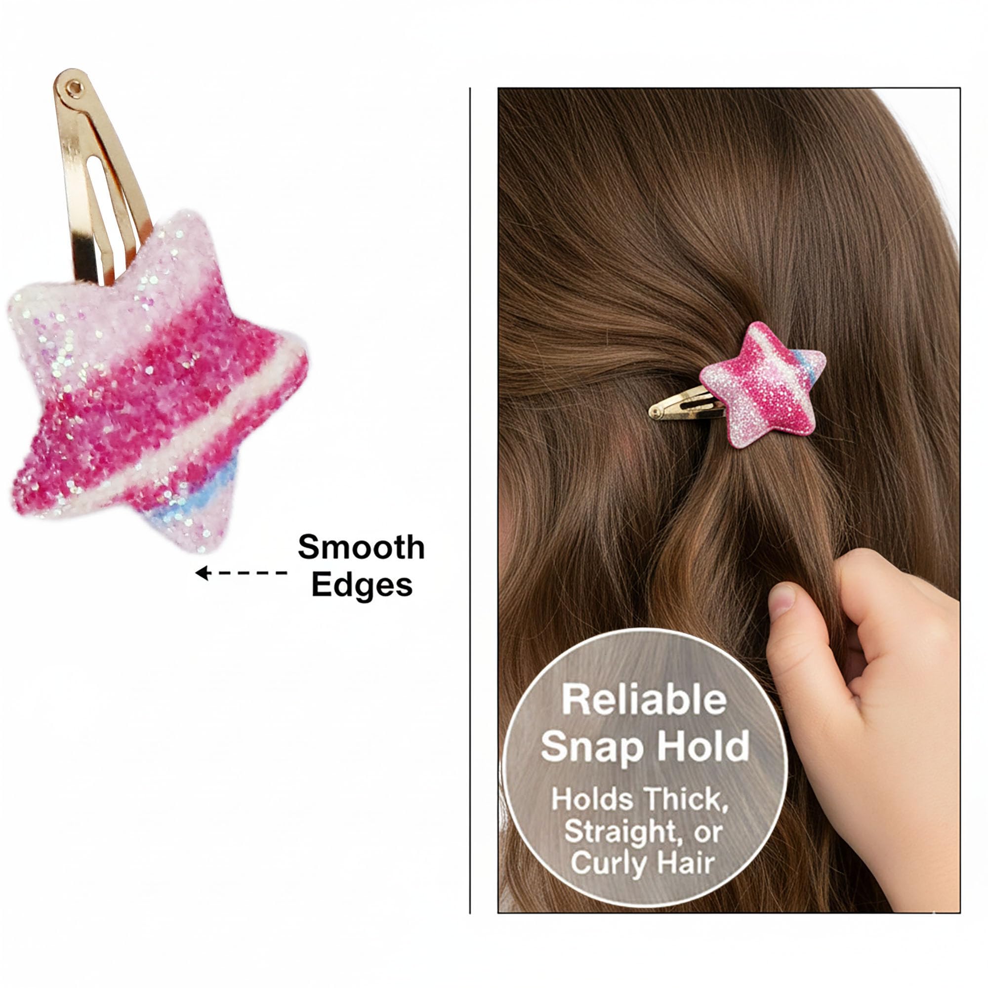 Haarspangen für Mädchen, Herz-, Schmetterlings-, Stern-, Kronenform, Kunststoff, bunt und leicht, niedliches Haar-Accessoire für Kinder, 16 Stück