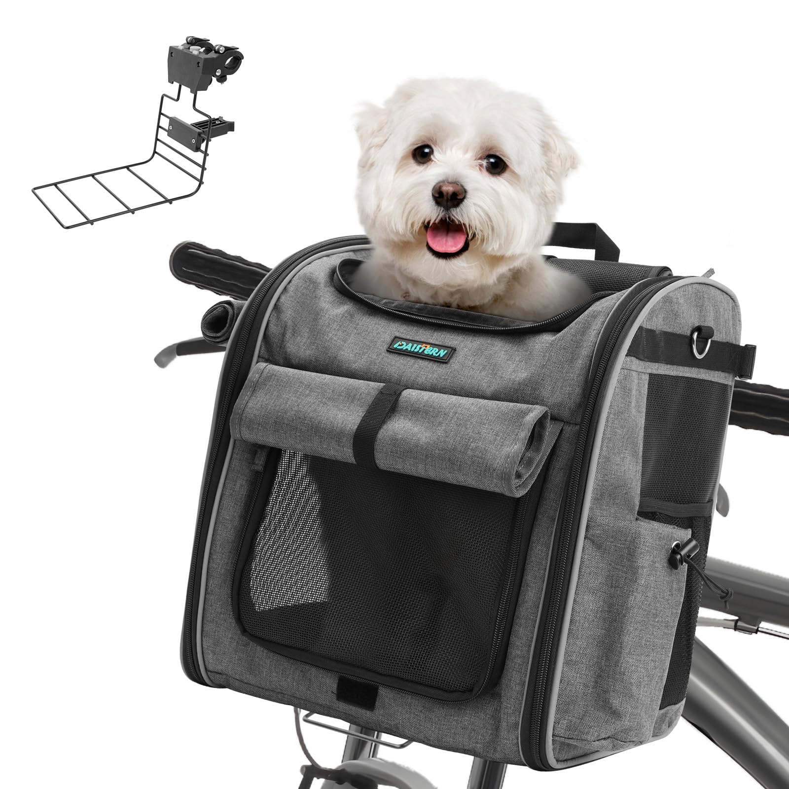 Cestino Per Bici DAISTERN Per Cani E Gatti - Fino A 6 Kg, Finestra A Rete, Pieghevole E Multifunzionale - Foto 6