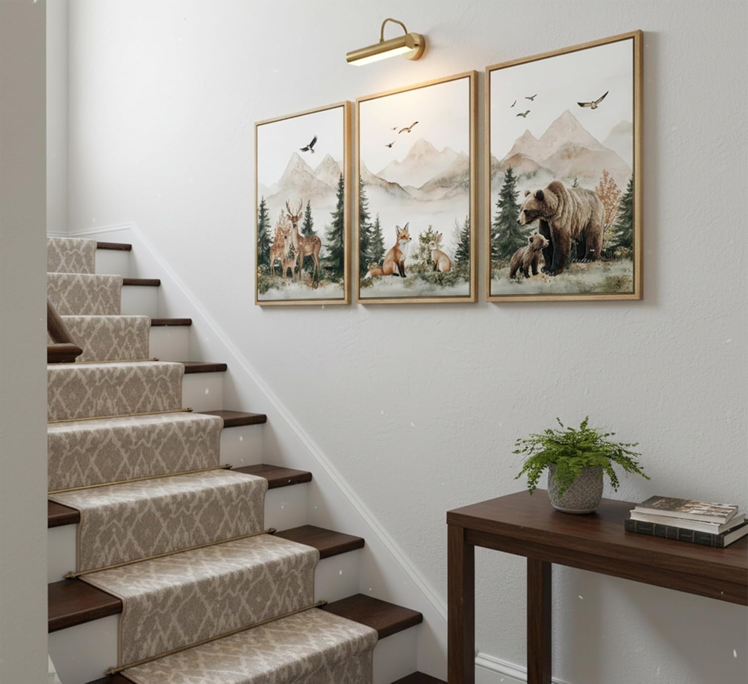 MDHFJEAW 3 Pcs Woodland Animal Nursery Wall Art Unframed Poster 16x24 In image 5