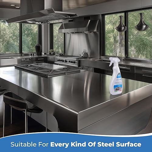 Miniatura 8 de FABER Limpiador y pulidor de acero inoxidable – Detergente diario para eliminar huellas dactilares, residuos, marcas de agua, rayas y grasa de todo