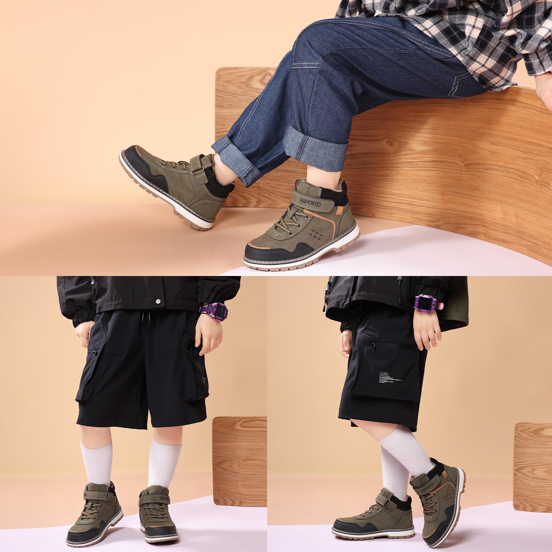 Kinder Winterstiefel Gefüttert Winterschuhe Rutschfest Mädchen Jungen Schneestiefel