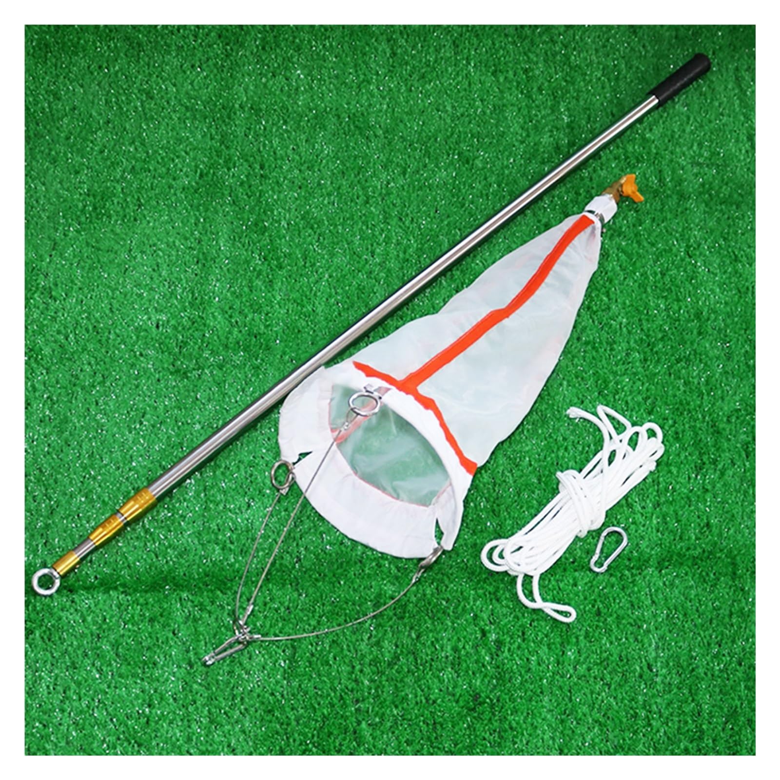 Plankton Net for Protozoa 125 200 Mesh, Outdoor Nylon Sampling Nets with 9.8ft Stainless Steel Telescopic Rod, 112?m 64?m Aperture/ 16.4 ft Rope/ 8 inch Opening(25#)