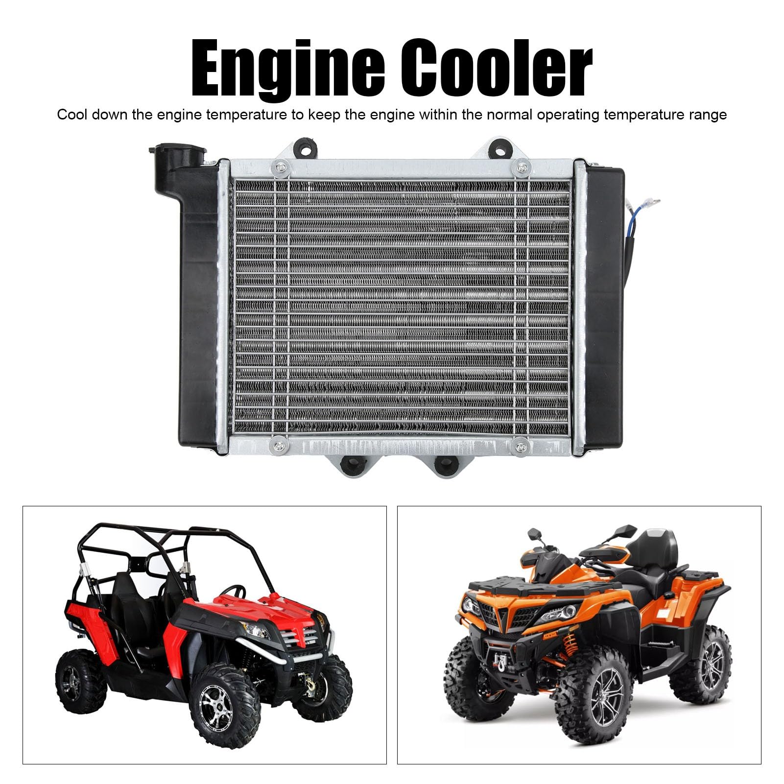 Ejoyous Radiatore di Raffreddamento del Motore con Ventola Raffreddamento del Motore di Ad Acqua in Lega di Alluminio 330 X 220 Mm per Pit Quad Dirt Bike Moto ATV da 150 a 250