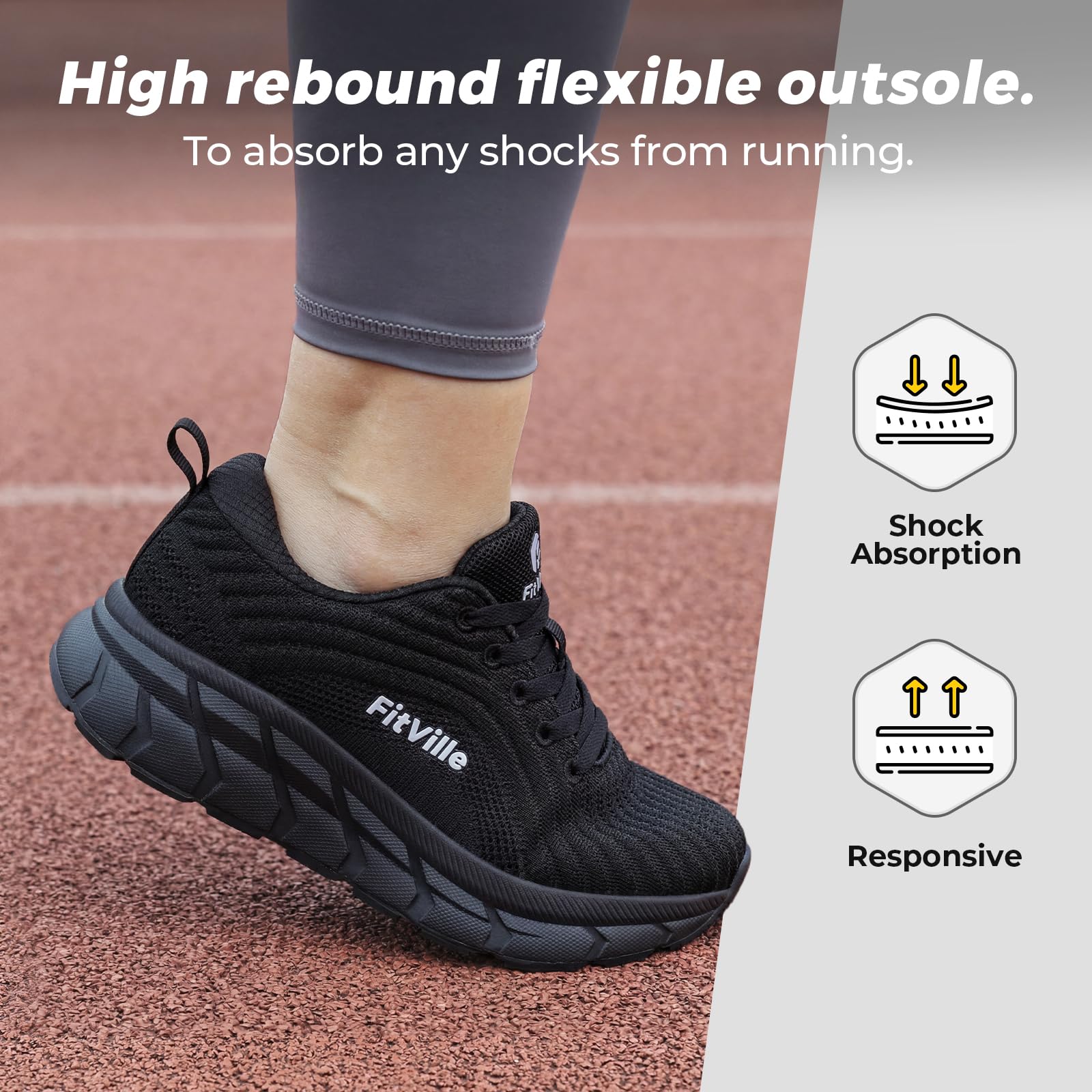 FitVille Damen Laufschuhe Weit Turnschuhe Atmungsaktiv Sportschuhe Leichte Joggingschuhe Sneaker Bequeme Walking Schuhe