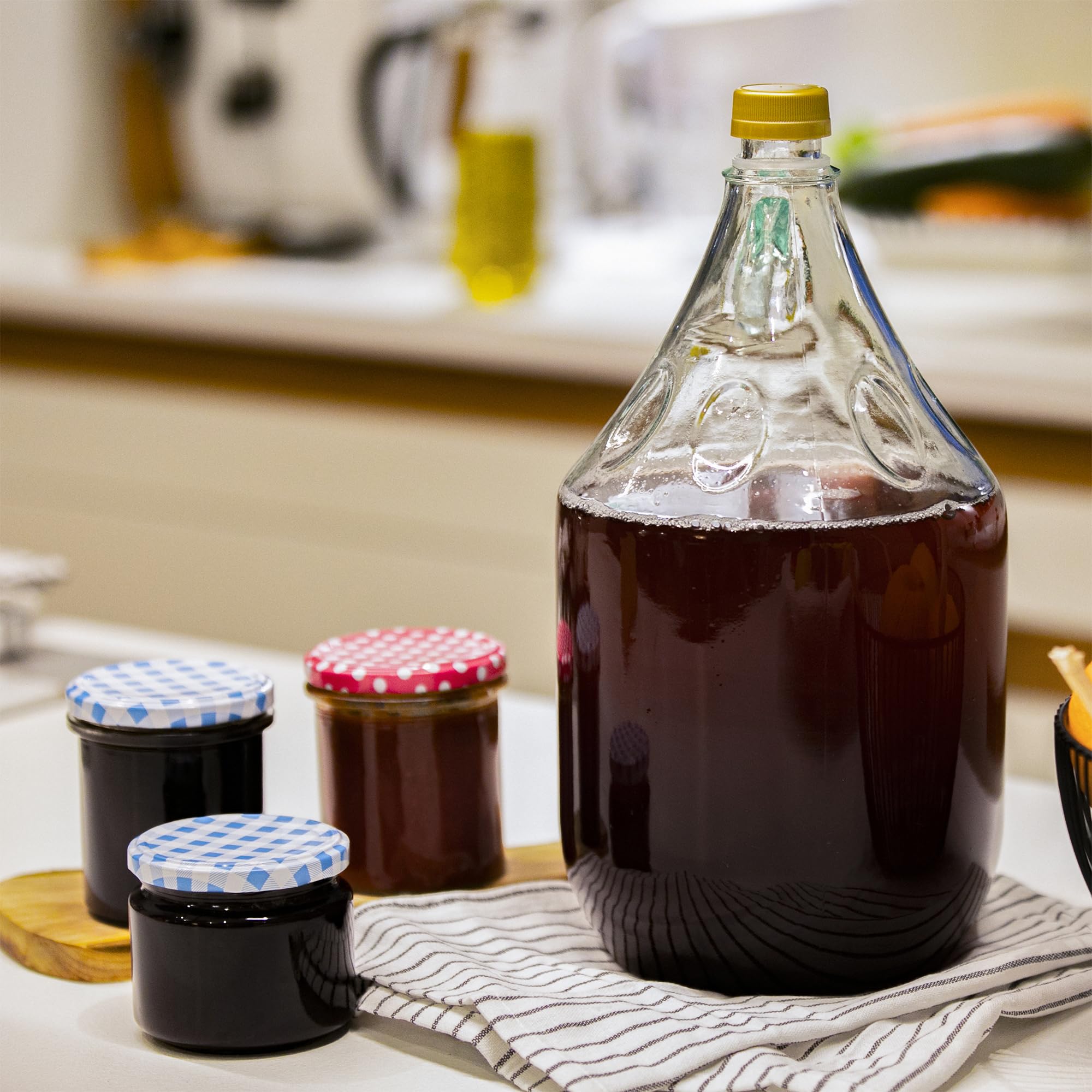 Lot de 6 ballons de fermentation en verre de 5 l avec fermeture à vis