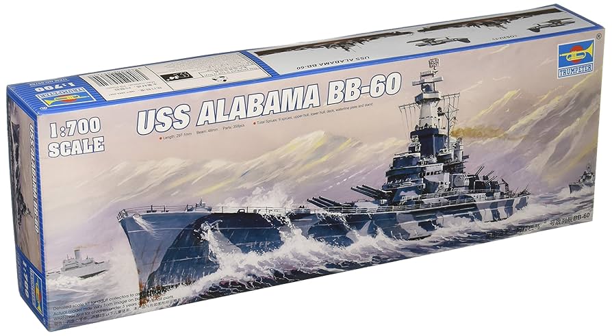 トランペッター 1:700 アメリカ海軍 アラバマ Amazon.com: Trumpeter 1/700 USS Alabama BB60 Battleship
