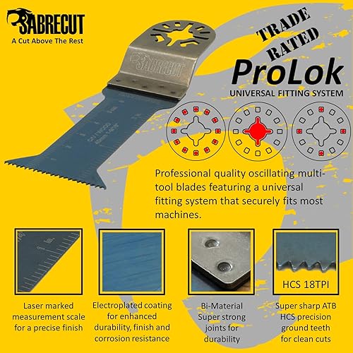 Miniatura 8 de BB_PRK14 Premium OMT Mix Blades Funda compatible con Bosch Fein (no StarLock) MultiMaster Makita Milwaukee Genesis Chicago Craftsmen Nextec Rockwell