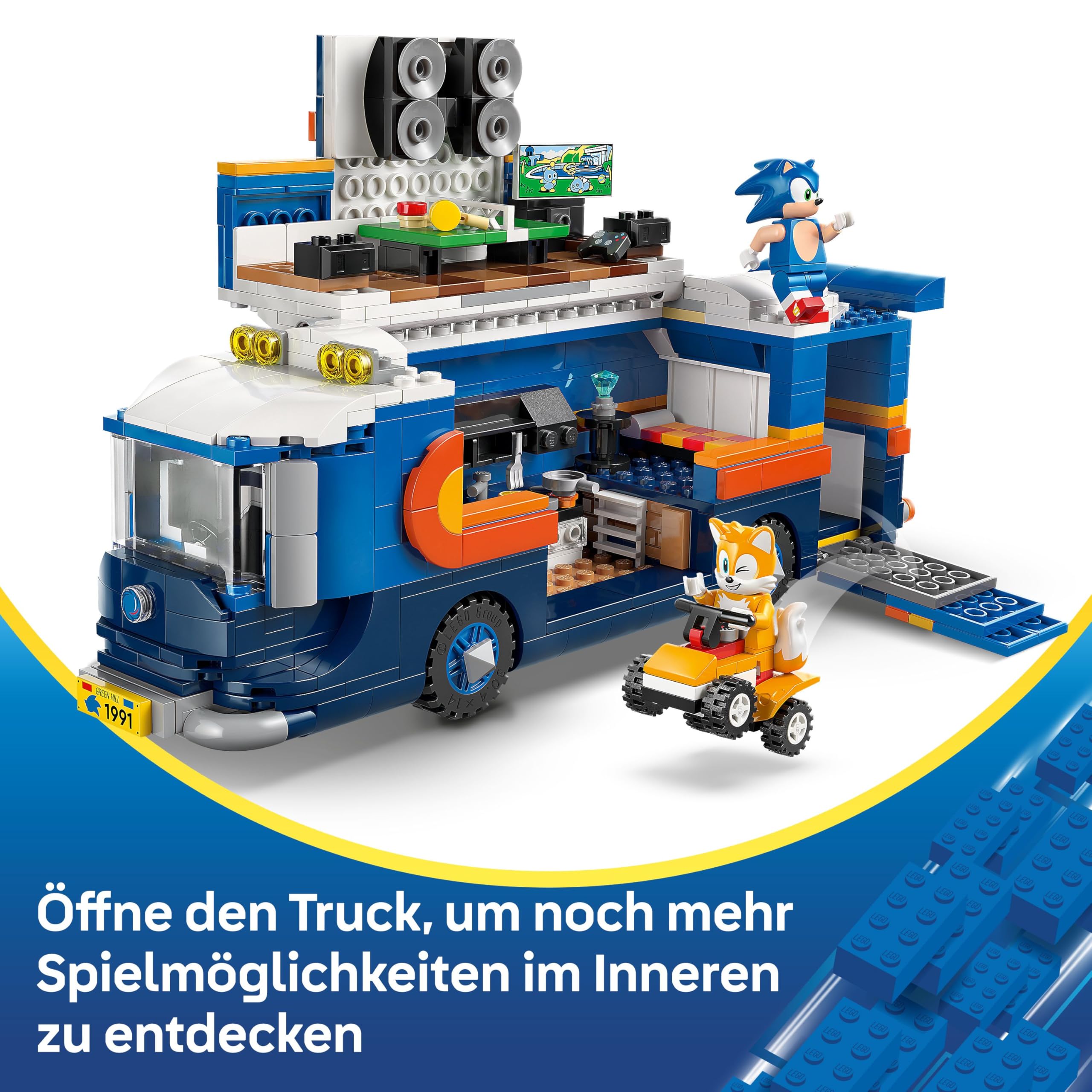 LEGO Sonic the Hedgehog Team Sonics Kommando-Truck - Interaktives Spielzeug mit ATV-Auto und 5 Minifiguren mit Tails - Kreatives Geschenk für Jungen, Mädchen und Gamer Fans ab 8 Jahren - 77006