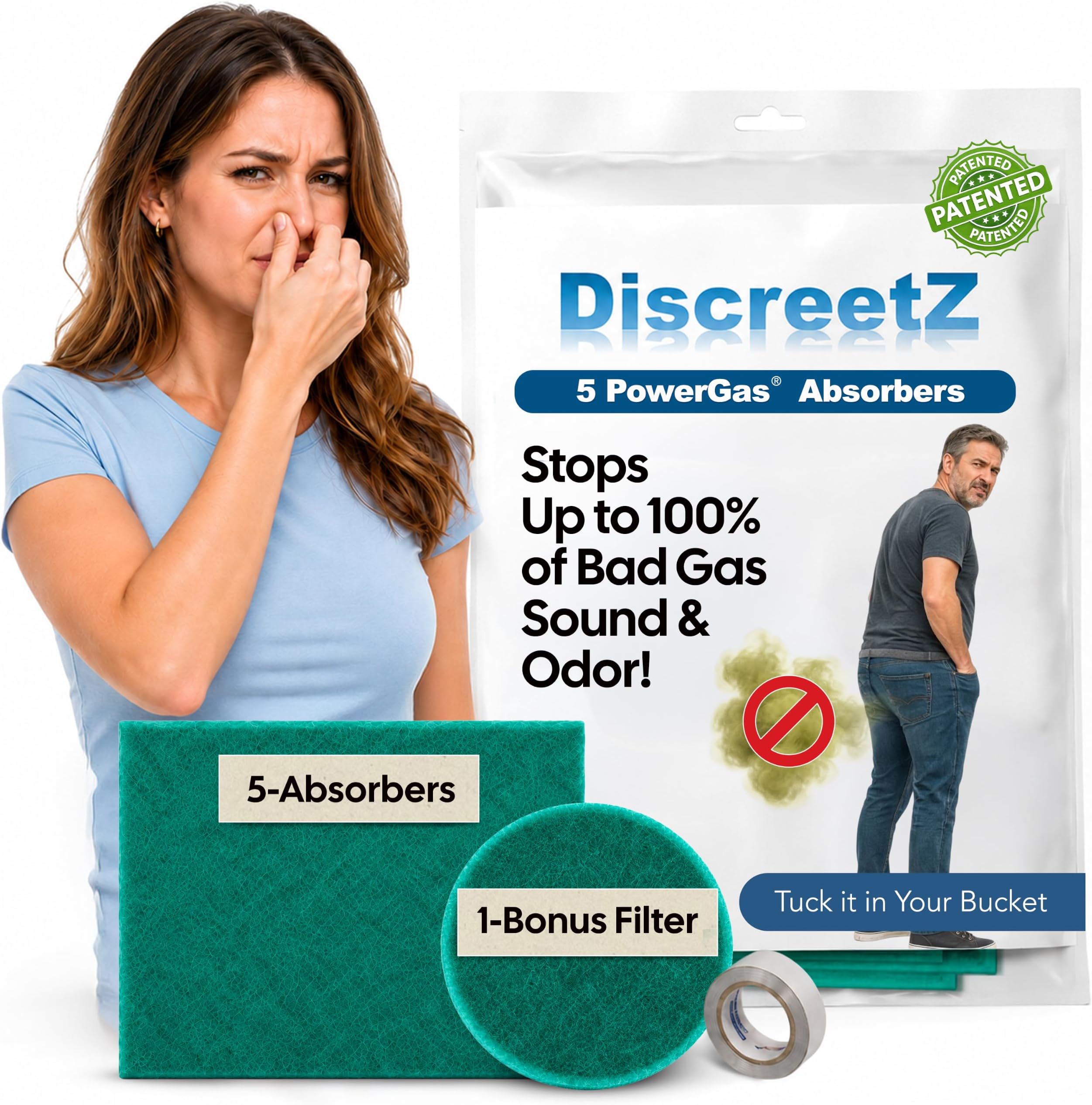 High Absorption Bad Gas Eliminators! Smell & Sound Charcoal Pads. Loud, Smelly Flatulence Solution. Gas Odor & Noise Eliminator, Absorber, Deodorizer, Neutralizer, Filter, Silencer, Anti-Gag Gift P-5