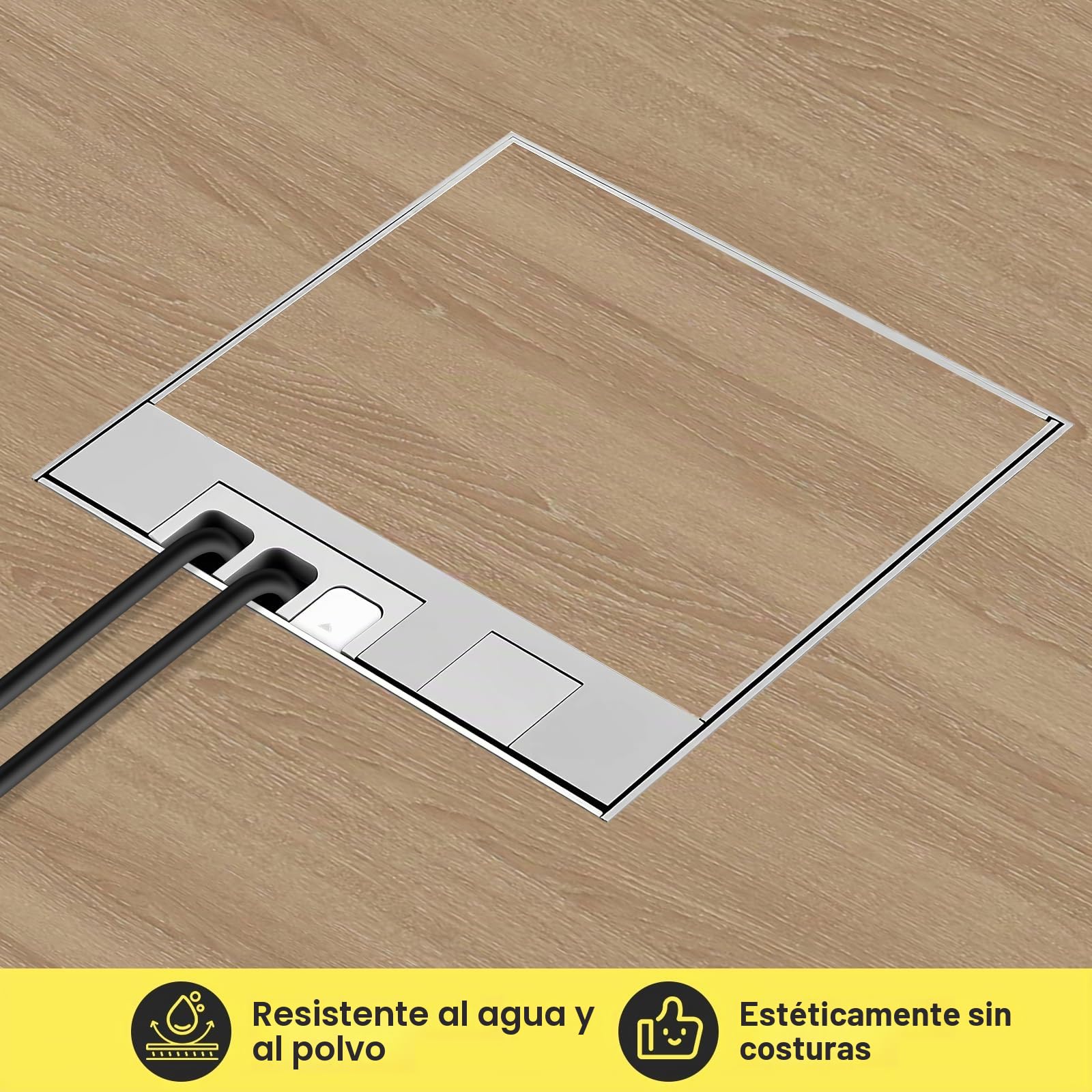 Caja de enchufes empotrada de suelo, 16 A, 4000 W, acero inoxidable, impermeable, tomas de corriente de 2 vías, UE, juego de tomas de corriente retráctiles para cocina, salón, oficina y hotel