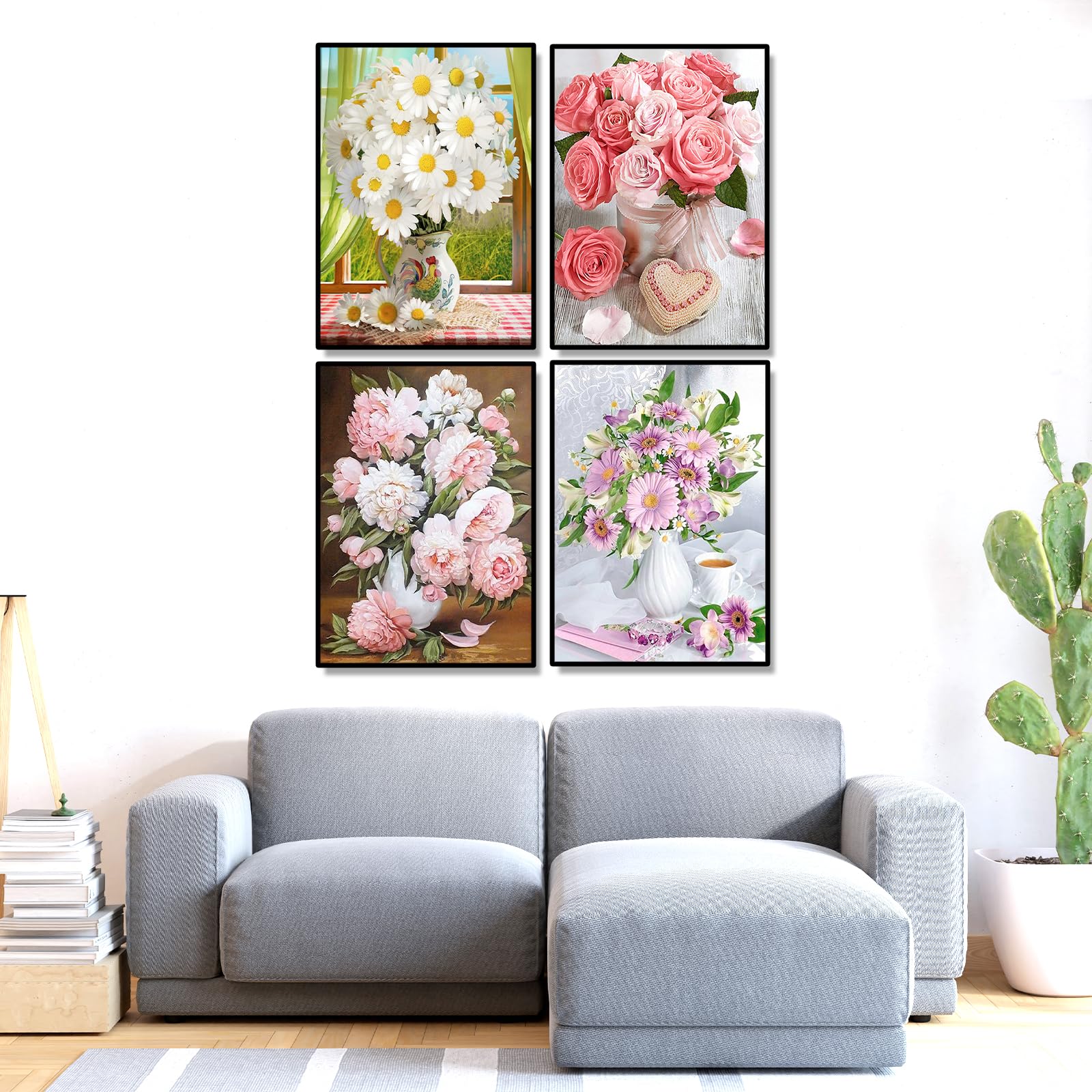 Peinture Diamant – Lis Rose 40x50 Cm – Kit Complet Adulte – Art Thérapie Anti-stress – Loisir Créatif à Paillettes