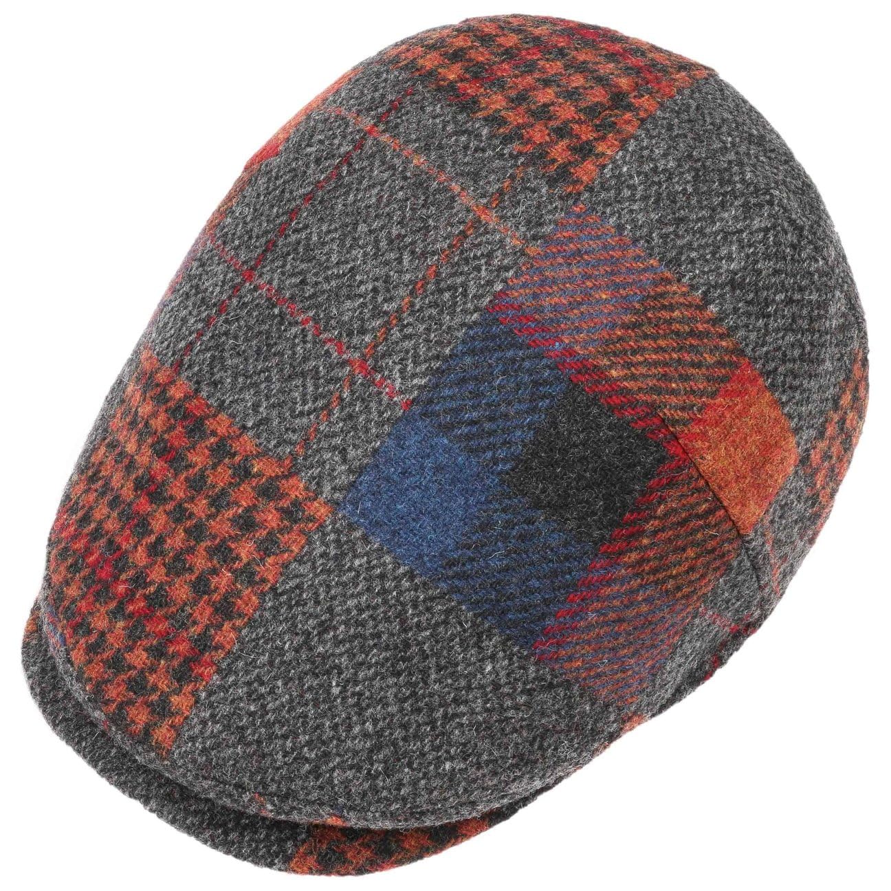 LIERYS Capri Merino Patchwork Coppola Unisex Berretto con Visiera 100% Lana Merino Made in Italy Autunno/Inverno