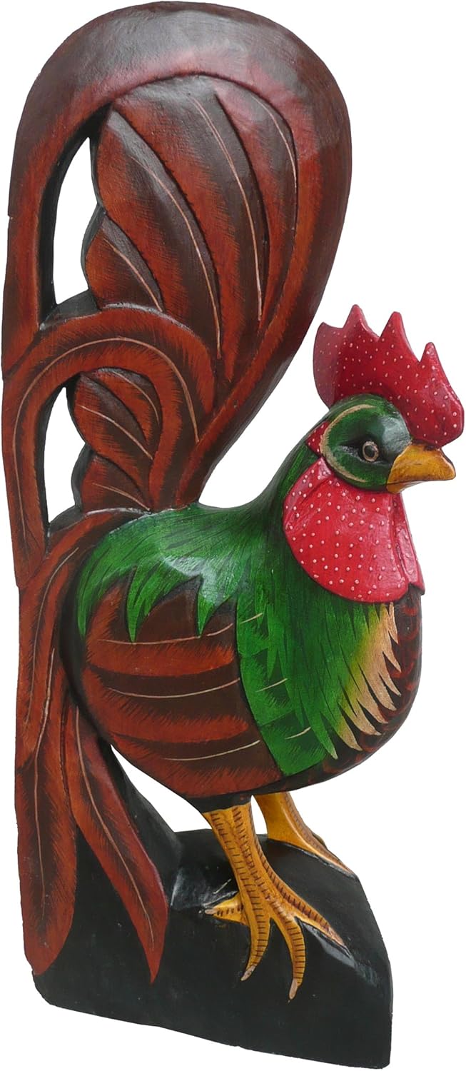 Nеw Prоduсt Cohasset Gifts 22-Inch Wooden Lucky Rooster, Approximately, Hand Carved Green and Red Finish