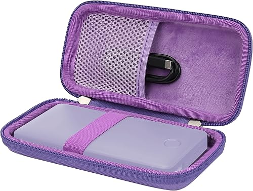 khanka Estuche de viaje rígido de repuesto para banco de energía Anker 325535 PowerCore 20K cargador portátil 20000mAh, solo funda (morado)