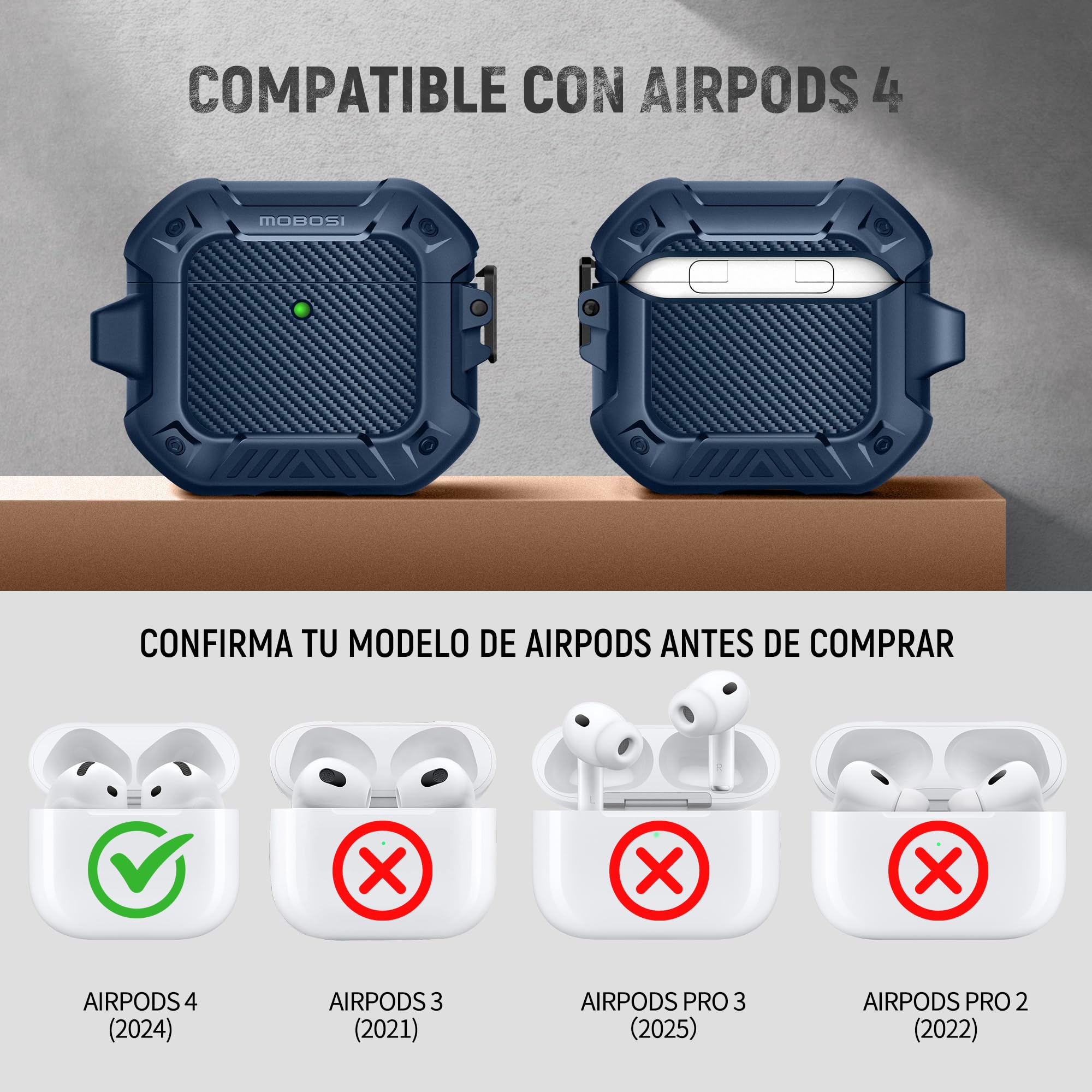 Amazon | MOBOSI for AirPods 4 ケース、第4世代AirPods対応ケース