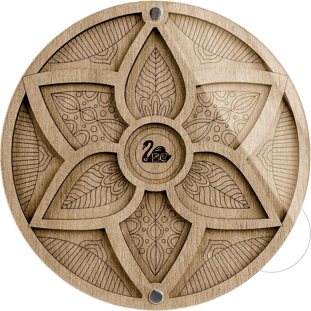 Luca-S Wooden Bead Storage Box, 13 Sections, Medium Size, Plywood Material, Transparent Cover