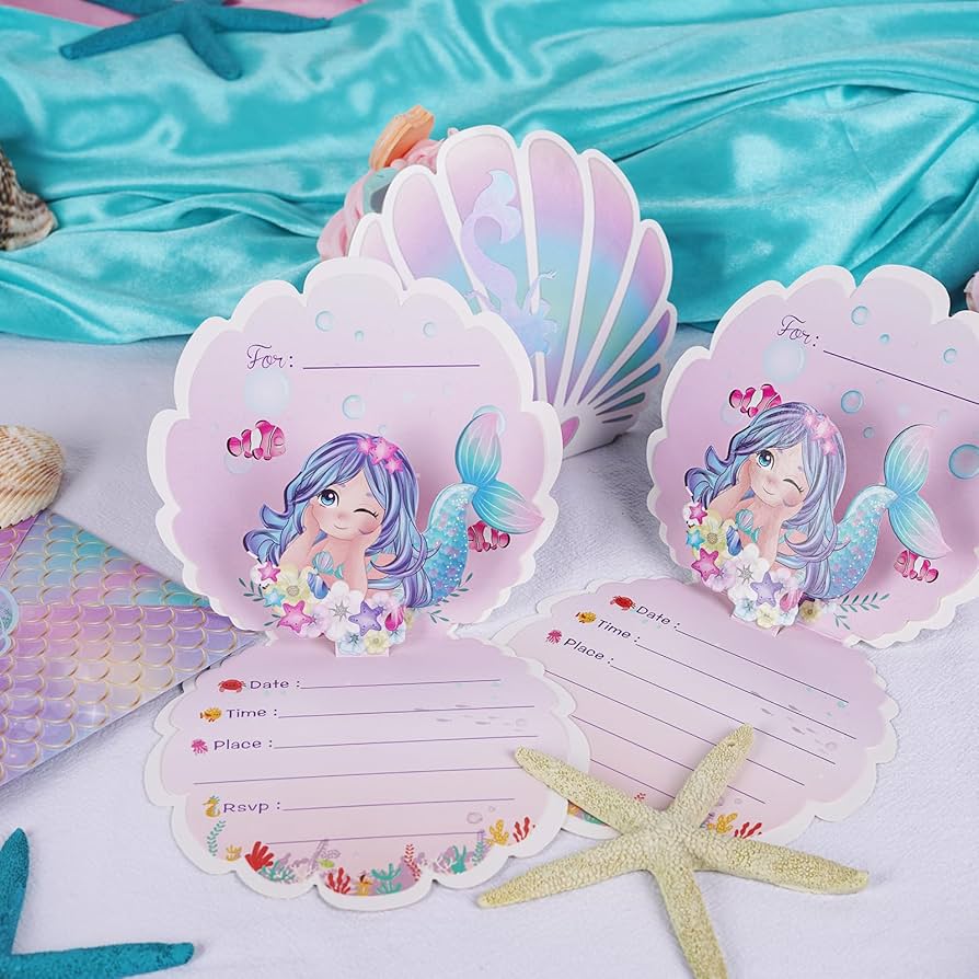 amazon-com-aerwo-24-pcs-mermaid-birthday-invitations-girl-with-envelopes-stereoscopic-exquisite-kids-birthday-party-invitations-mermaid-party-supplies-little-mermaid-under-the-sea-party-decorations-home-kitchen for Free Printable Little Mermaid Invitations Amazon.com : AerWo 24 PCS Mermaid Birthday Invitations Girl with Envelopes, Stereoscopic Exquisite Kids Birthday Party Invitations Mermaid Party Supplies, Little Mermaid Under the Sea Party Decorations : Home & Kitchen for Free Printable Little Mermaid Invitations