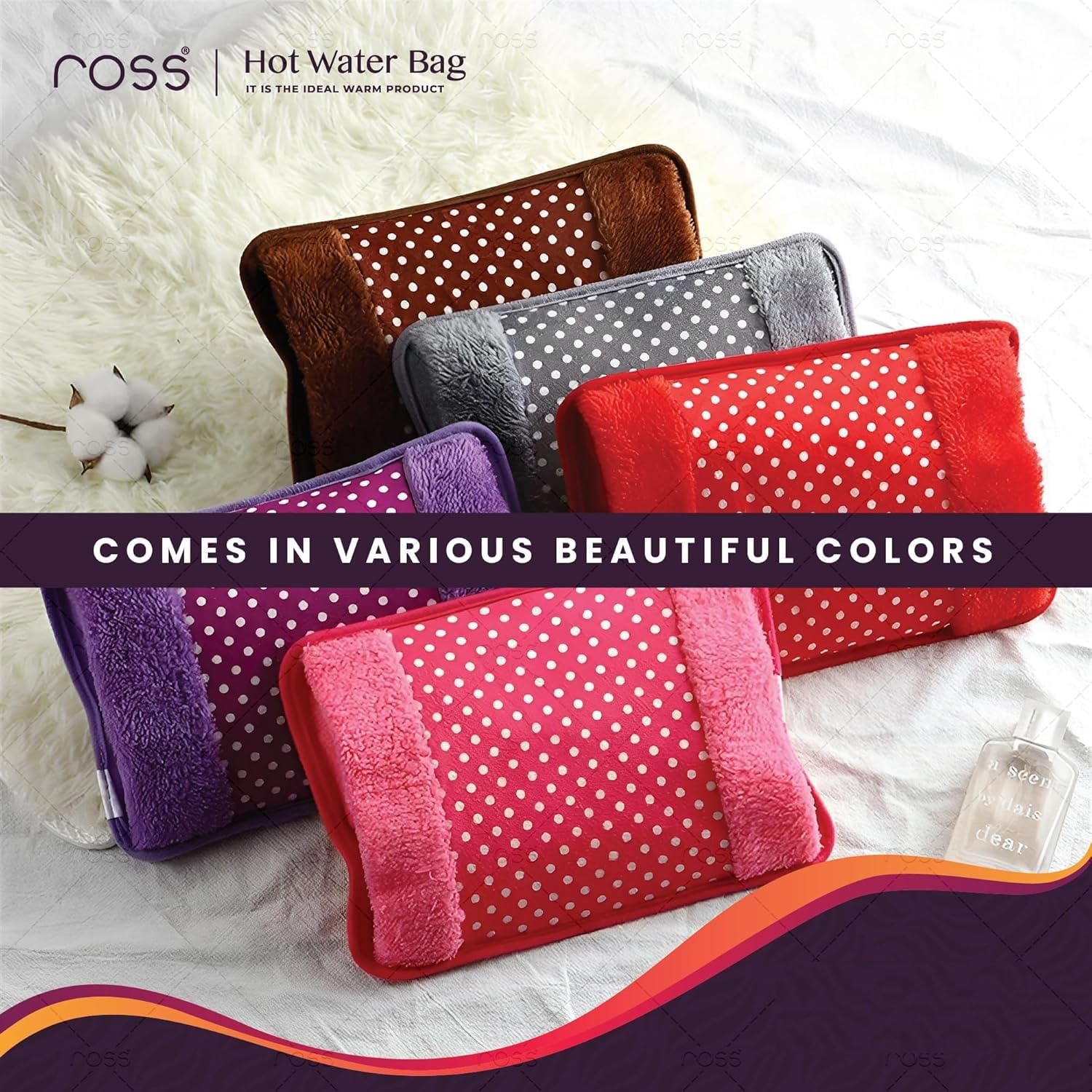 Ross Electric Hot Water Bag & Heating Pad | Rechargeable Gel Hot Bag with Soft Fur Cover & Hand Warmer Pockets | Fast Heating, No Water Filling | Pain Relief for Back Pain, Cramps, Muscle Aches & Winter Warmth (Multicolour) 1