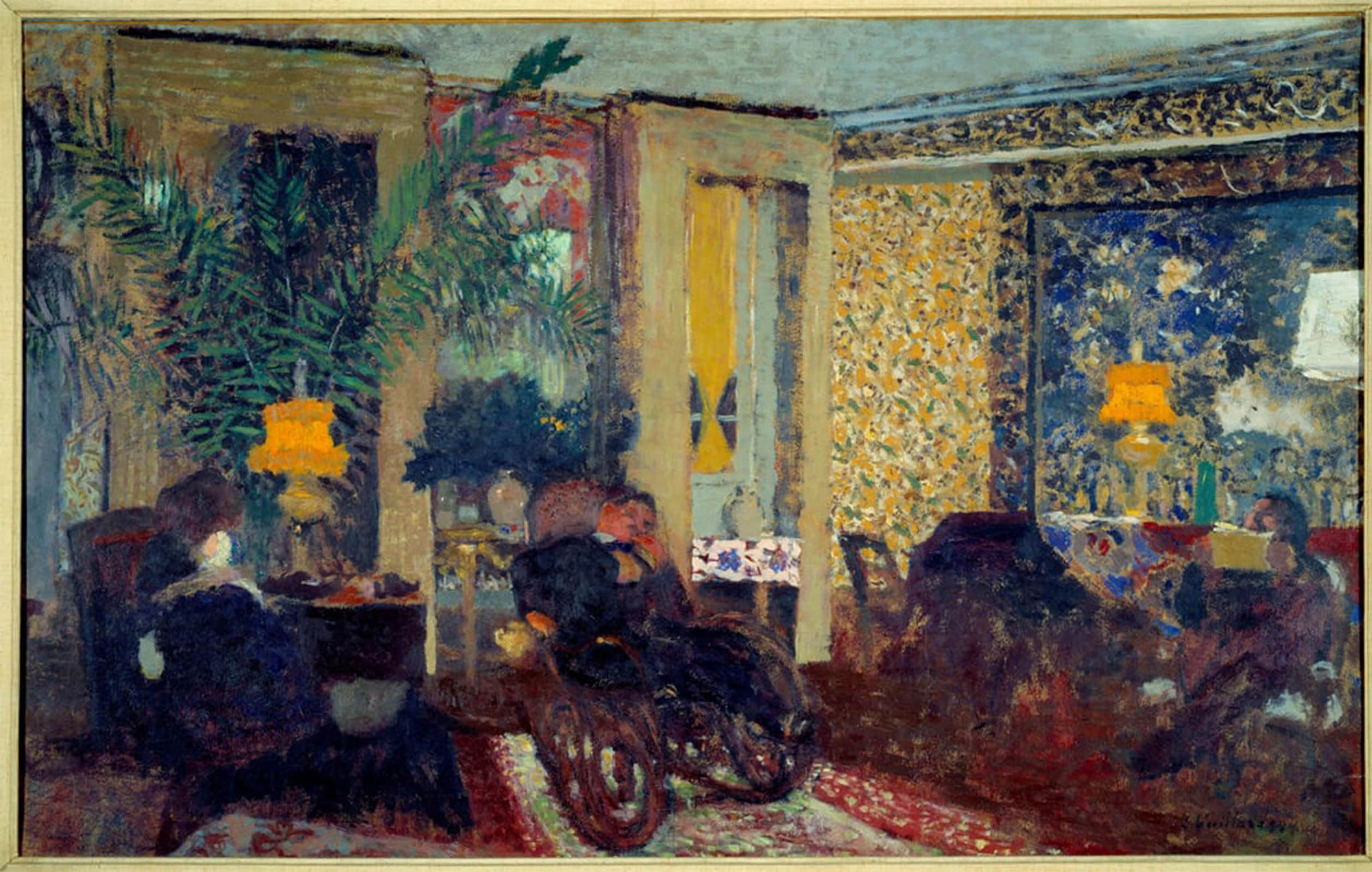 ARTXLXXBN Famous Prints Artwork Pictures Poster Painting Art the Living Room with Three Lamps St Florentine by Edouard Vuillard Artwork Landscape Pictures for Home Decor 60x90cm