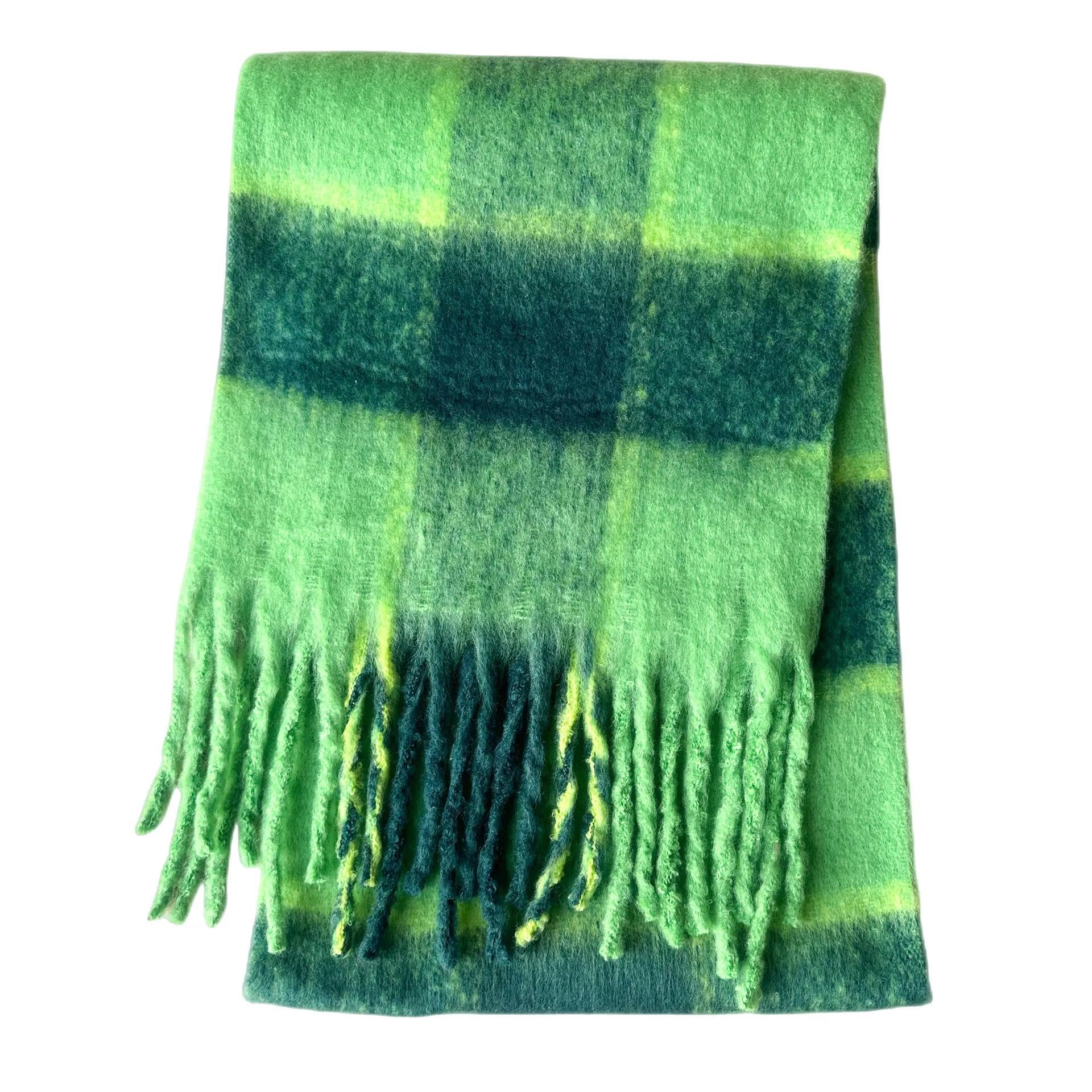Schals Tücher Halstuch Scarf Klassischer Karierter Schal Mit Quaste, Dicker Schal Mit Rautenmuster, Langer Strickschal Für Damen Im Winter