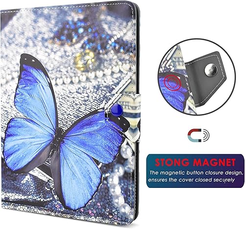 Miniatura 8 de DETUOSI Funda universal para tablet de 10.1 pulgadas, funda para tablet de 10 pulgadas, funda protectora portátil de piel con soporte de cuero con 4