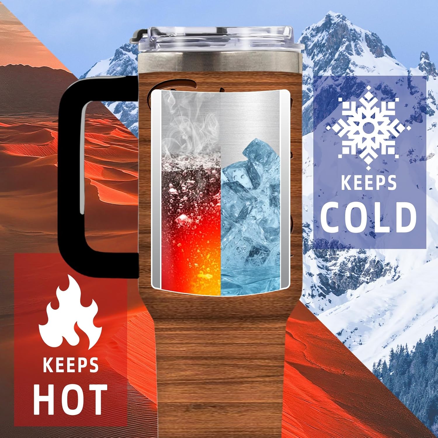 DUUV Fishing Gifts for Men, Fishing Coffee Mug Tumbler 40 Oz, Birthday Gifts for Men Dad Boys Who Love Fish, Fisherman Gift for Christmas Thanksgiving, 1PCS - Image 5