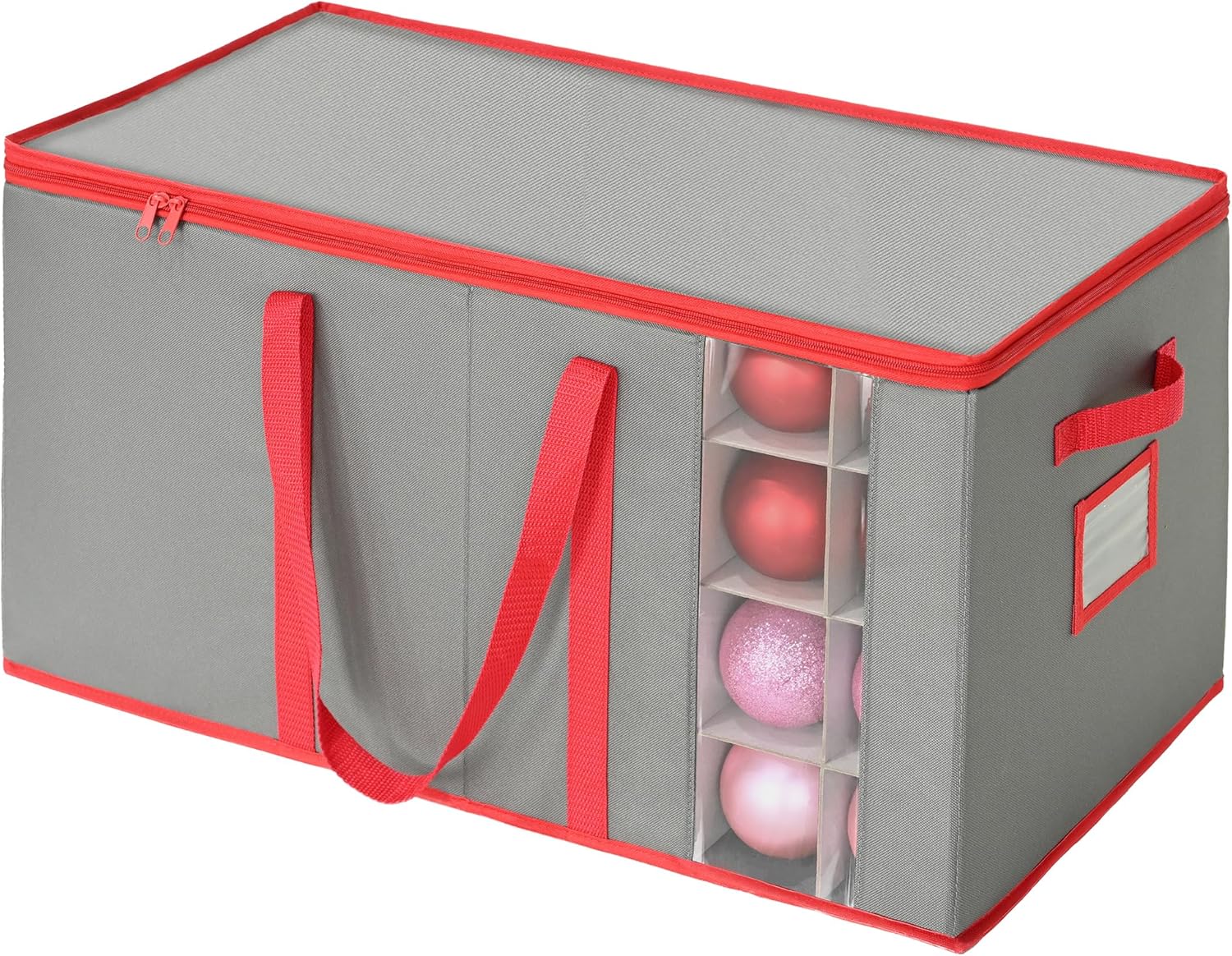GRANNY SAYS Ornament Organizer Storage box, Christmas Ornament Storage, Stores 128-3" Balls Ornaments, Ornament Storage Box, Christmas Storage Bins with Lids, Christmas Storage Containers, Gray 128 - 3" Ornaments Gray
