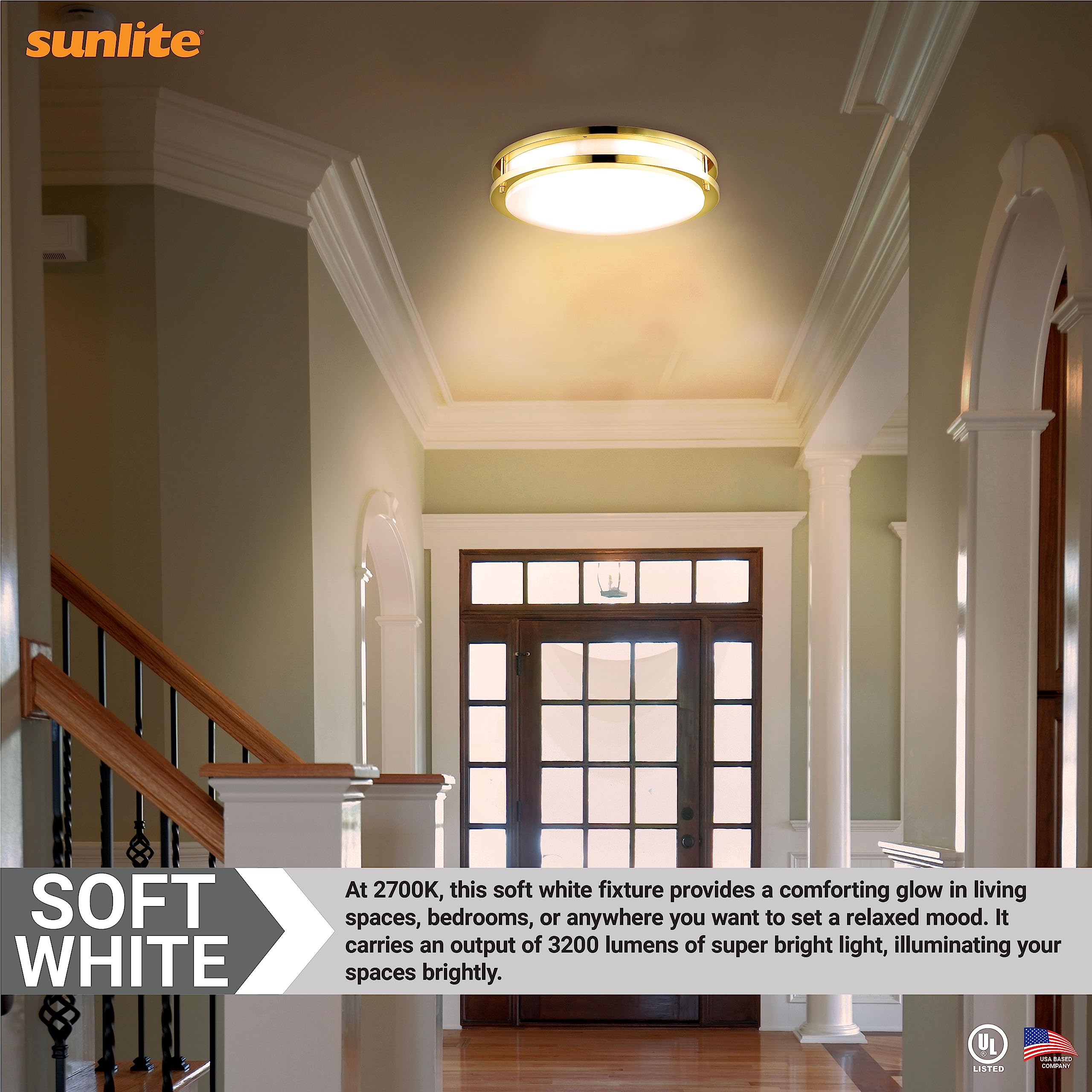 Sunlite 45581 16-Inch Fluorescent Double Band Trim Flush