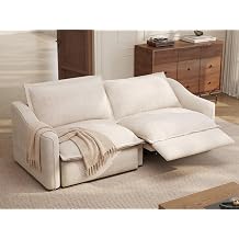 POVISON 84'' Wall Hugger Power Reclining Sofa, Oversized Modular Electric Recliner RV Loveseat with USB Charging, Heavy Duty Modern Home Theater Seating for Living Room, Adjustable, Beige