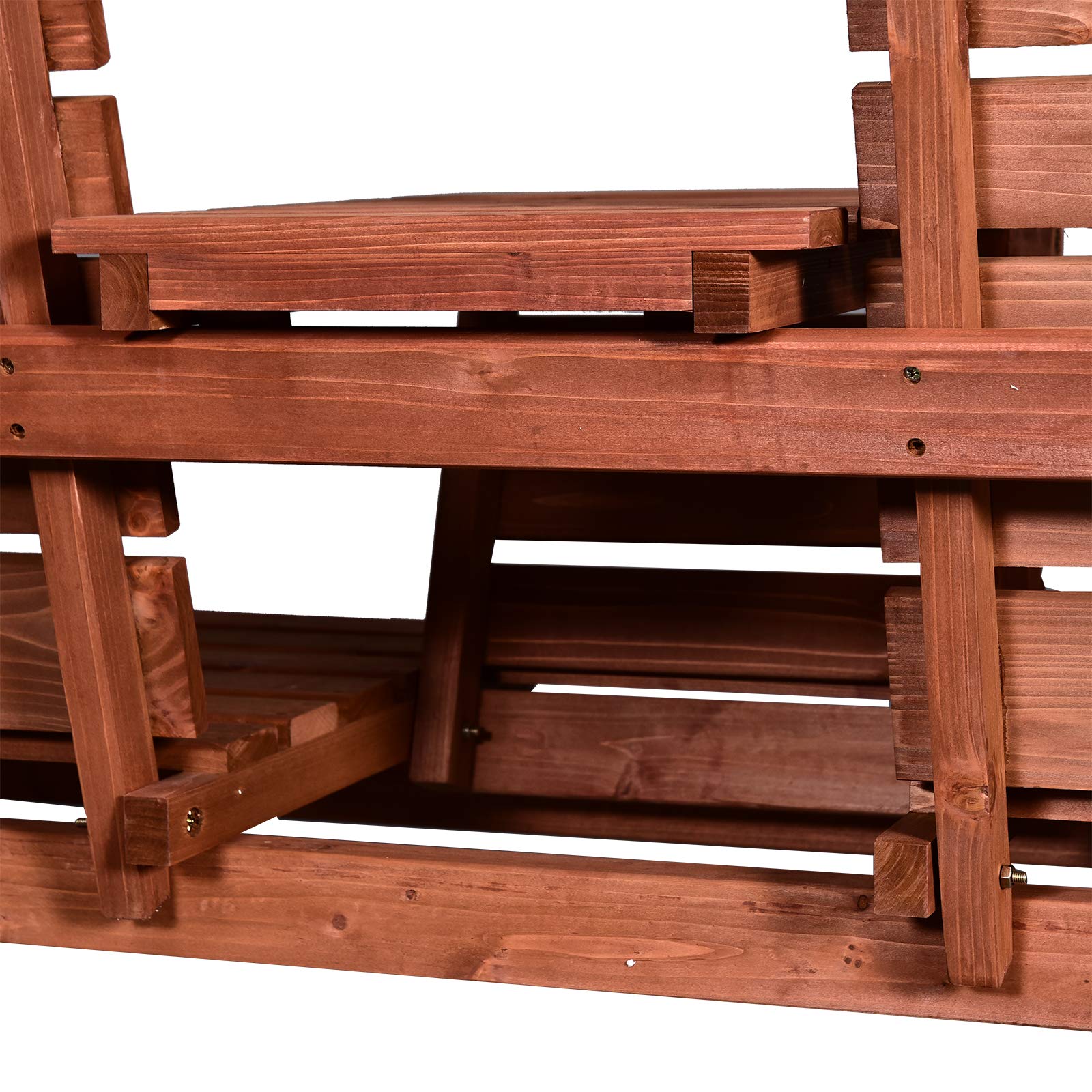 Outsunny Panchina da Esterni in Legno di Abete 2 o 3 Posti, 160x68x92cm | Tavolino Convertibile in Seduta, Impermeabile