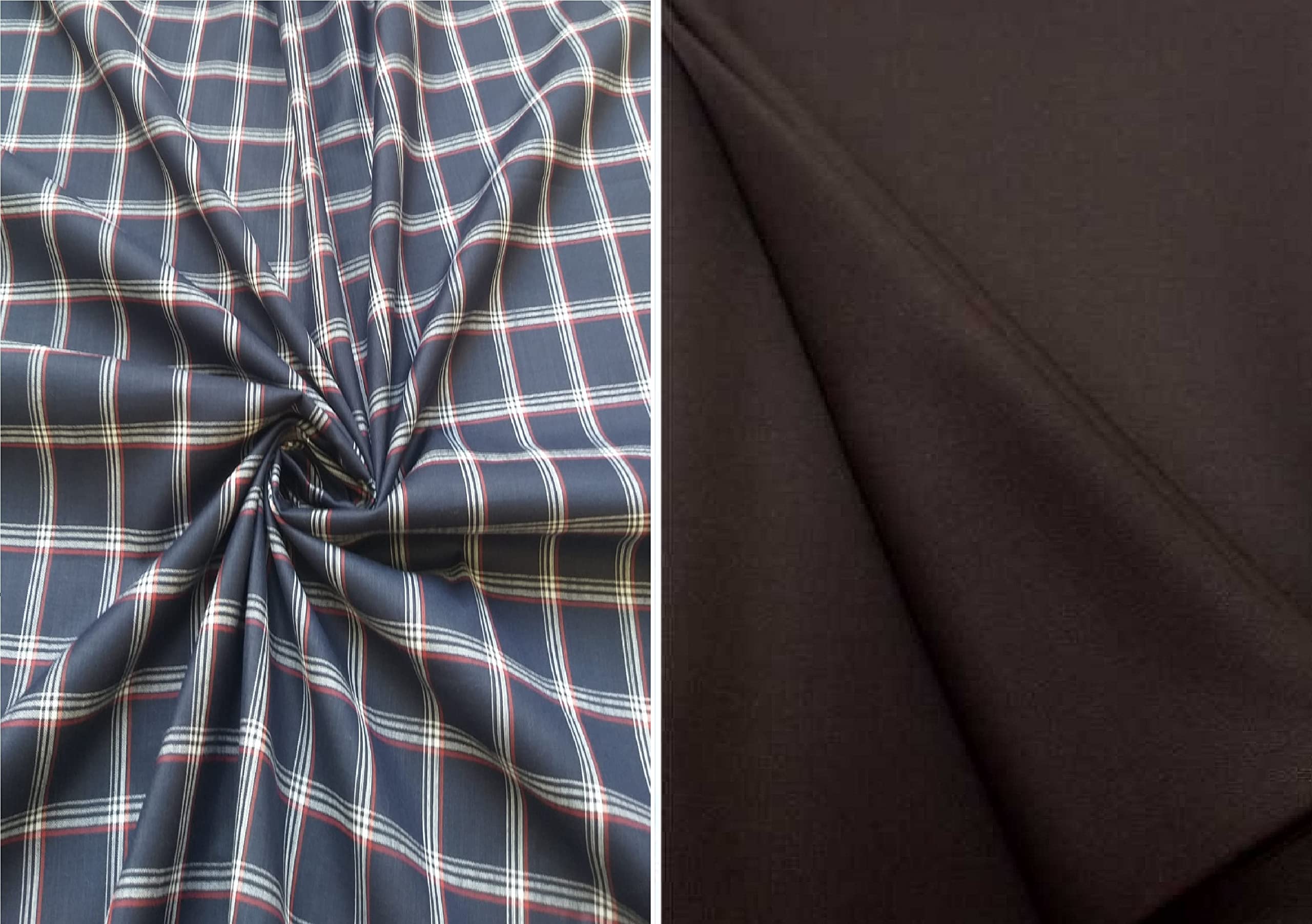 Pri & Su CottLinn Combo fo Cotton Checkered Shirt 60005 & Trouser 90025-image-45