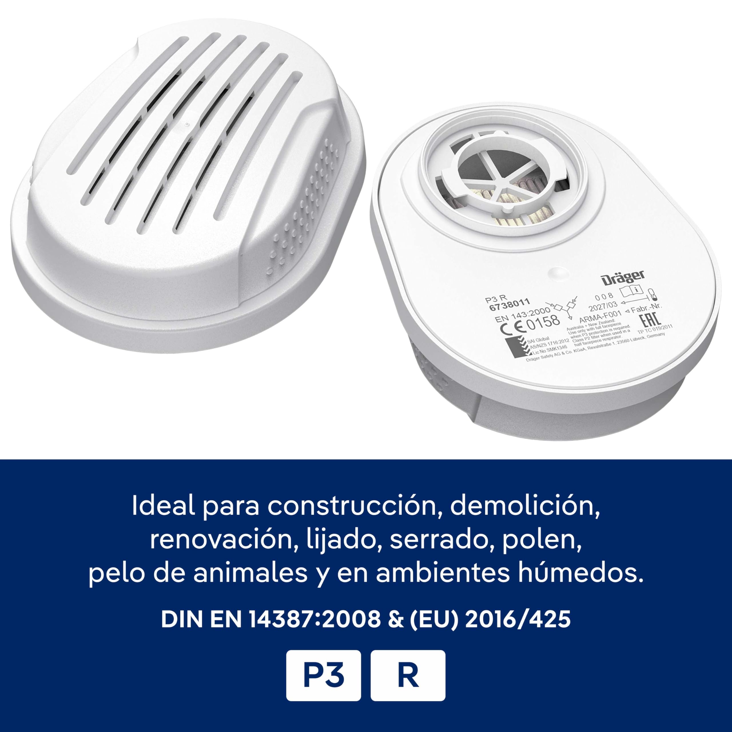 Dräger X-plore 3300 - Máscara de polvo y artesanía con filtros P3 resistente al agua contra partículas finas diferentes tallas
