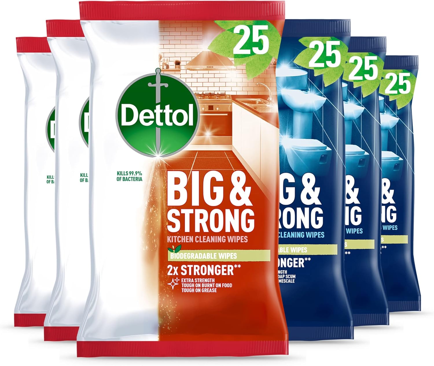 Dettol Antibacterial Biodegradable Kitchen & Bathroom Cleaning Wipes ...