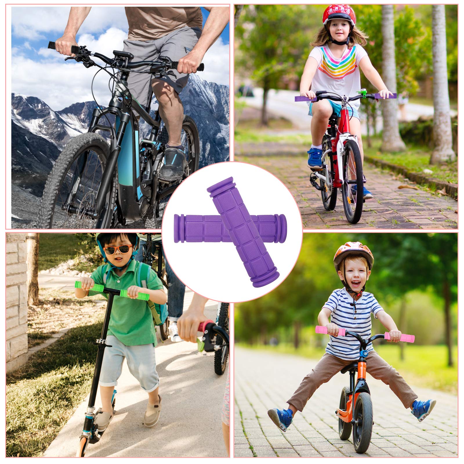Poignées de guidon de vélo de montagne antidérapantes, 2 pièces, en