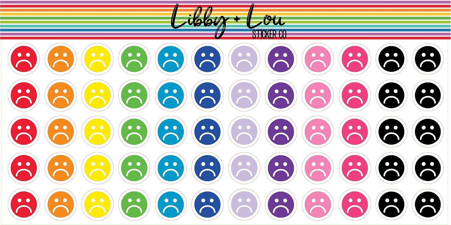 Sad Faces Planner Sticker | Frown Bad Day | Libby and Lou Sticker Co