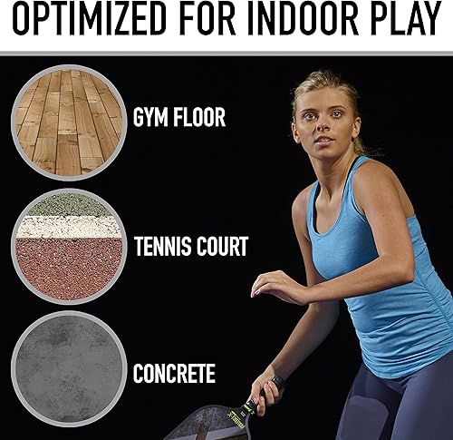 Miniatura 5 de Franklin Sports X-26 Performance - Pickleball para interiores - Aprobado por la pelota de EE UU Azul / Patchwork, Verde lima (Lime Green), Amarillo