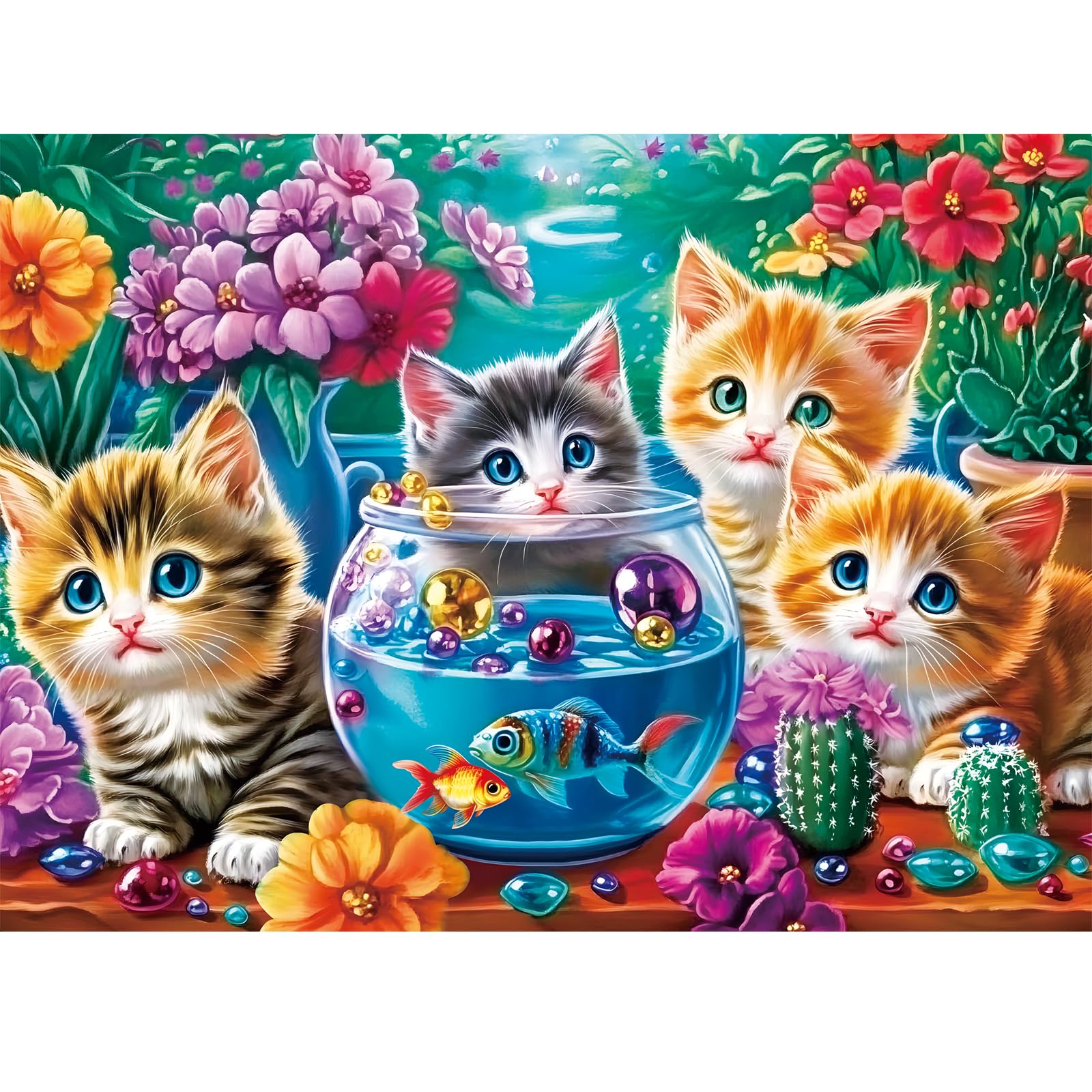300 Piece Puzzles for Adults,Unique Fun Cats Animal Pet Lover Jigsaw Puzzle | Interlock Perfectly Letter on Back No Dust,Home Wall Art Decor,Challenging Perfect Birthday Party Gift for Family, 20.5x15 In
