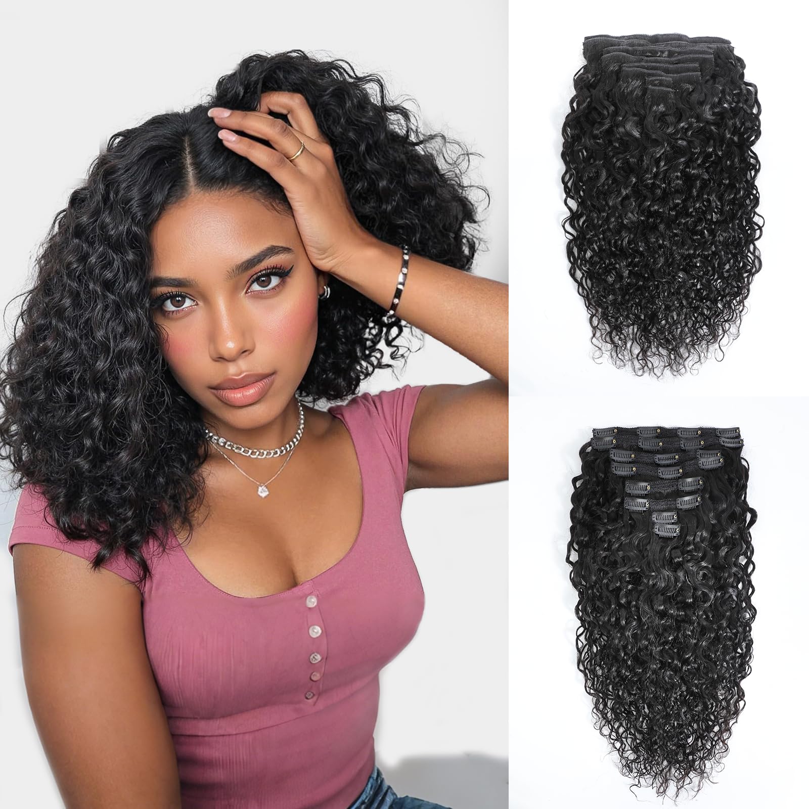 CindiRiver Water Wave Clip-Ins