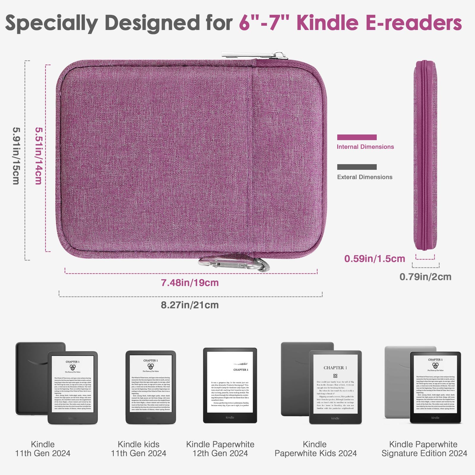 Amazon.com: MoKo 6-7 Inch Kindle Sleeve Bag, Protective Nylon