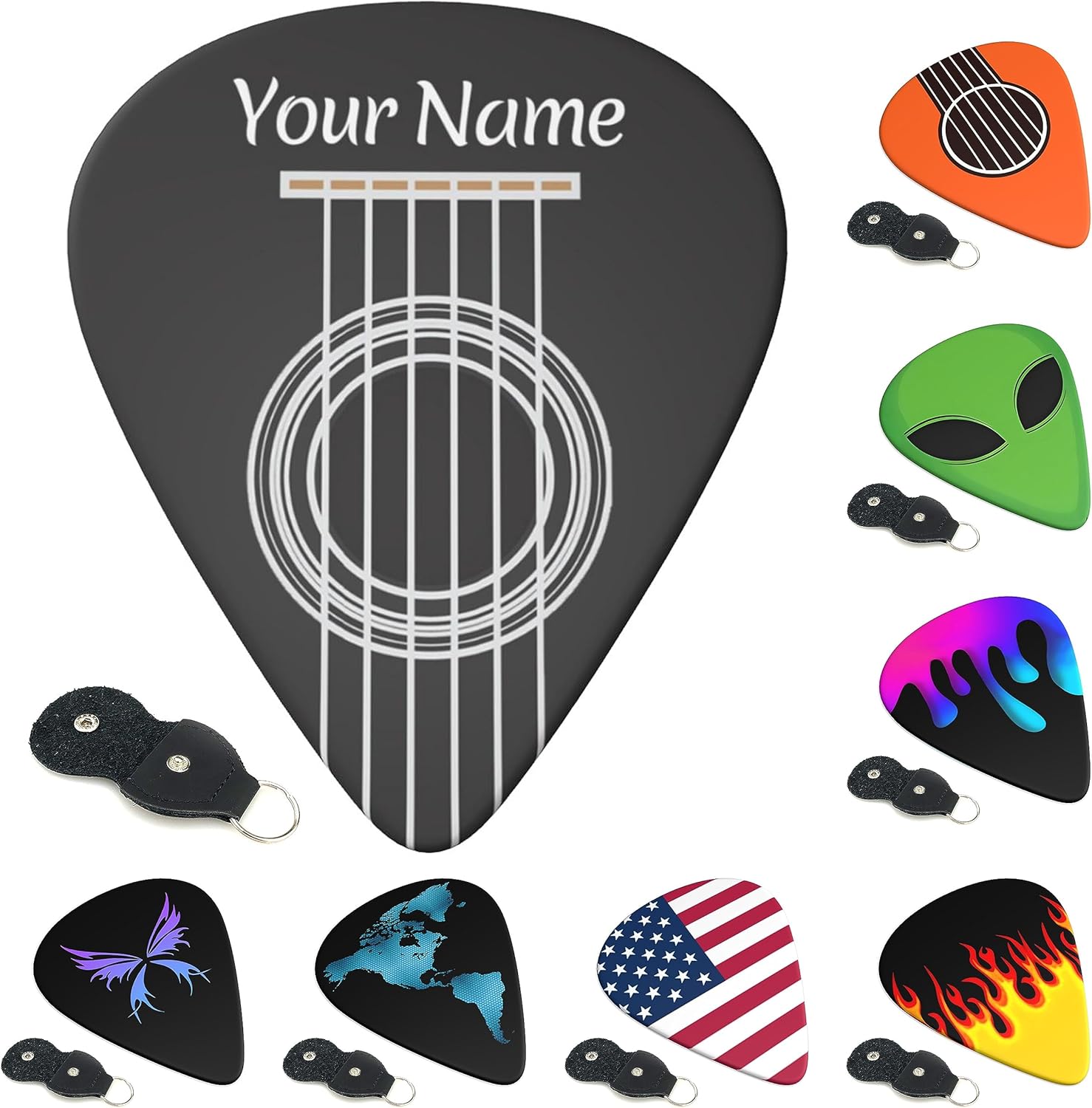 Vyacrtax Custom Guitar Pick 6 pack, Personalized Doublesides Design Guitar Picks
